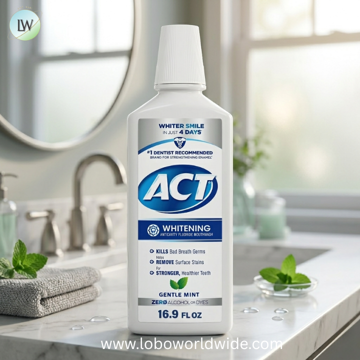 ACT Whitening Anticavity Fluoride Mouthwash, Gentle Mint, 16.9 fl. oz.