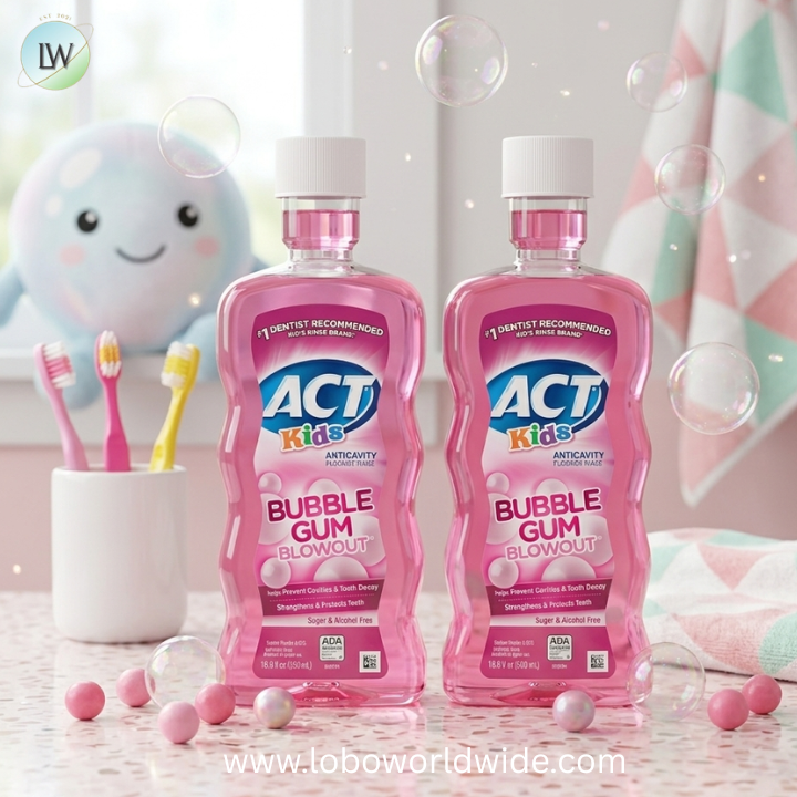 ACT Kids Anticavity Fluoride Mouthwash, Sugar & Alcohol Free Mouth Rinse Strengthens Teeth, Bubble Gum Blowout, 16.9 fl. oz.