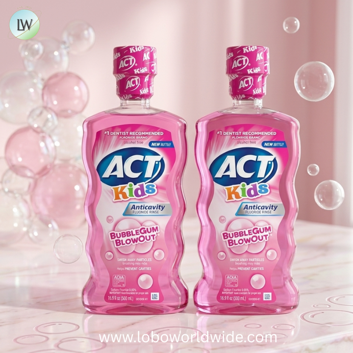 ACT Kids Anti-Cavity Fluoride Rinse, Bubble Gum Blowout, 16.9 oz (Pack of 2)