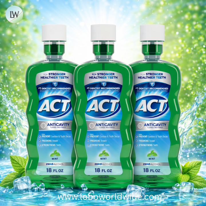 ACT Anticavity Fluoride Mouthwash, Triple Action, Mint, 18 fl. oz.