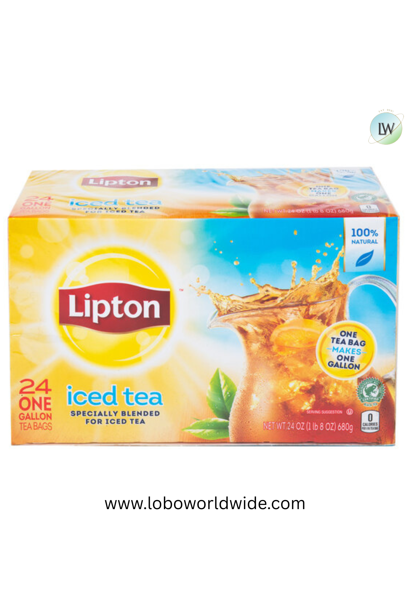 Lipton 24-Count Box 1 Gallon Unsweetened Iced Tea Filter Bags - 4/Case