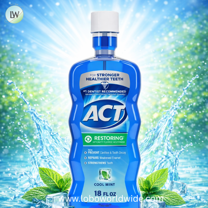 ACT Restoring Anticavity Fluoride Mouthwash, Cool Mint, 18 fl. oz.