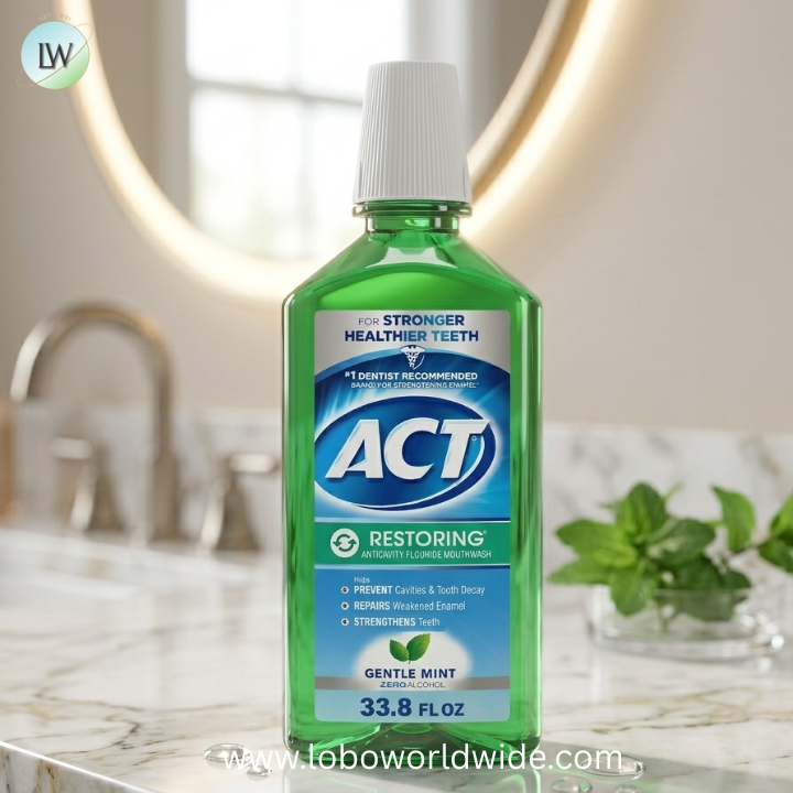 ACT Restoring Anticavity Fluoride Mouthwash, Mint Burst, 33.8 fl. oz.