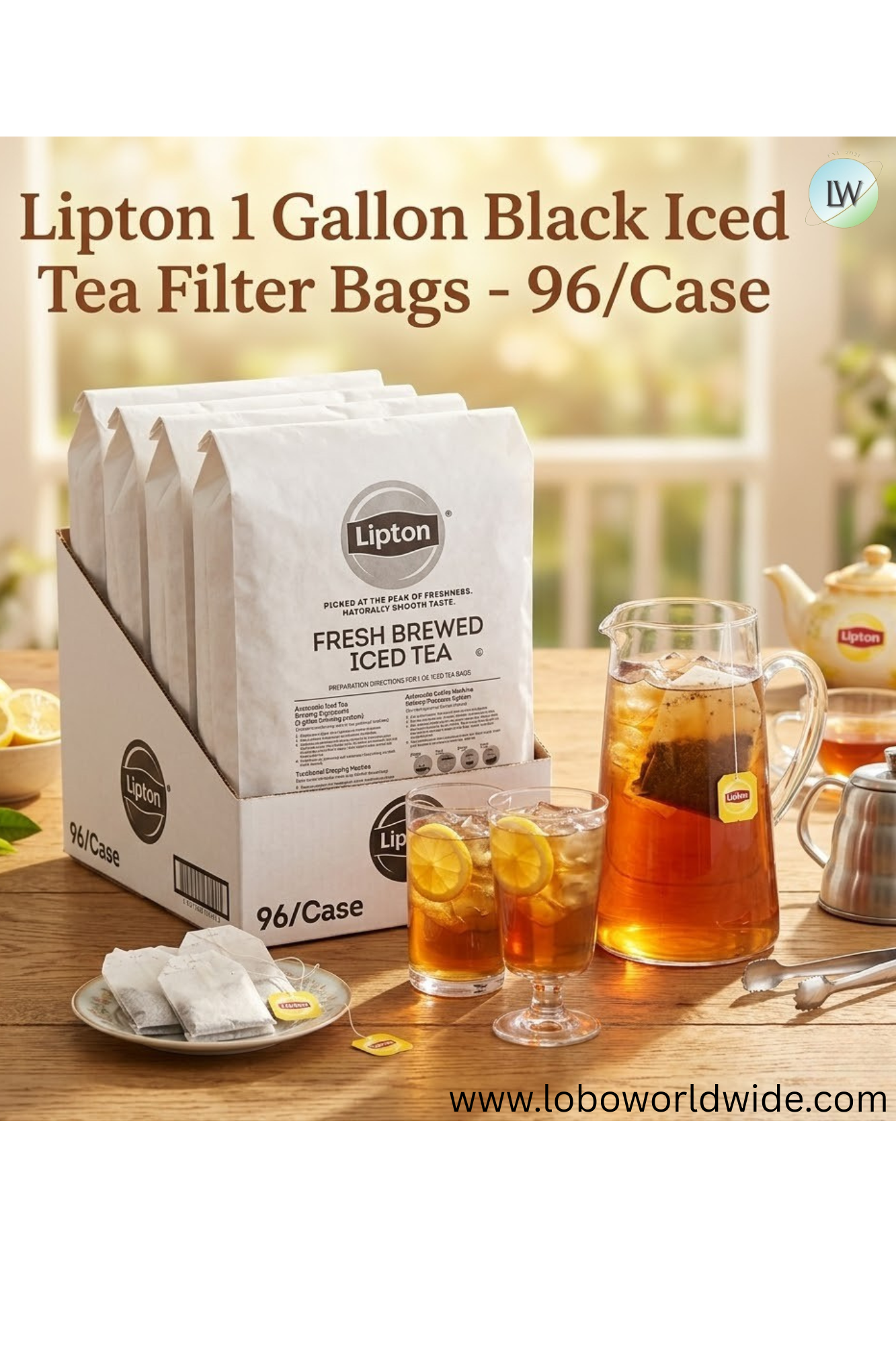 Lipton 1 Gallon Black Iced Tea Filter Bags - 96/Case