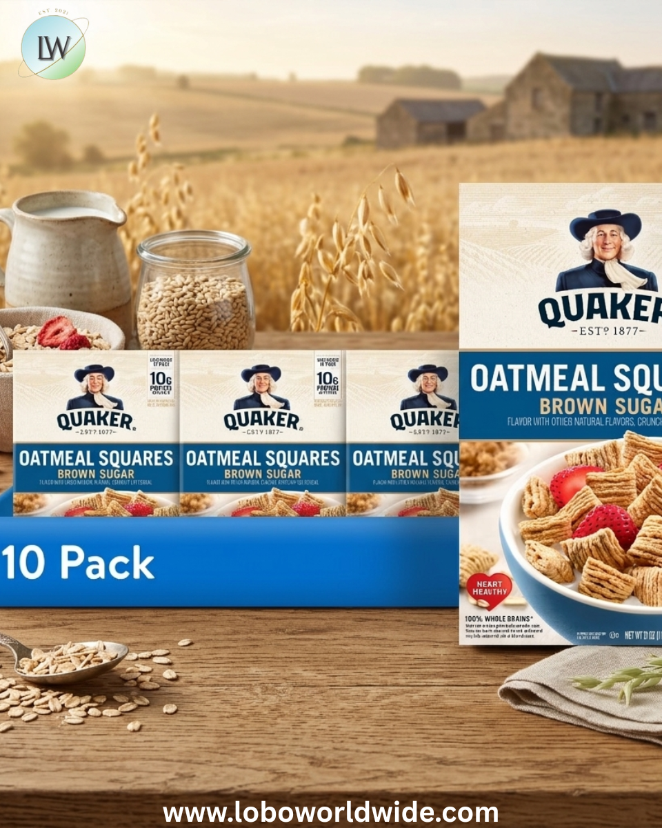 Quaker Oatmeal Squares Crunchy Oat Cereal Brown Sugar, 21 oz Paperbox