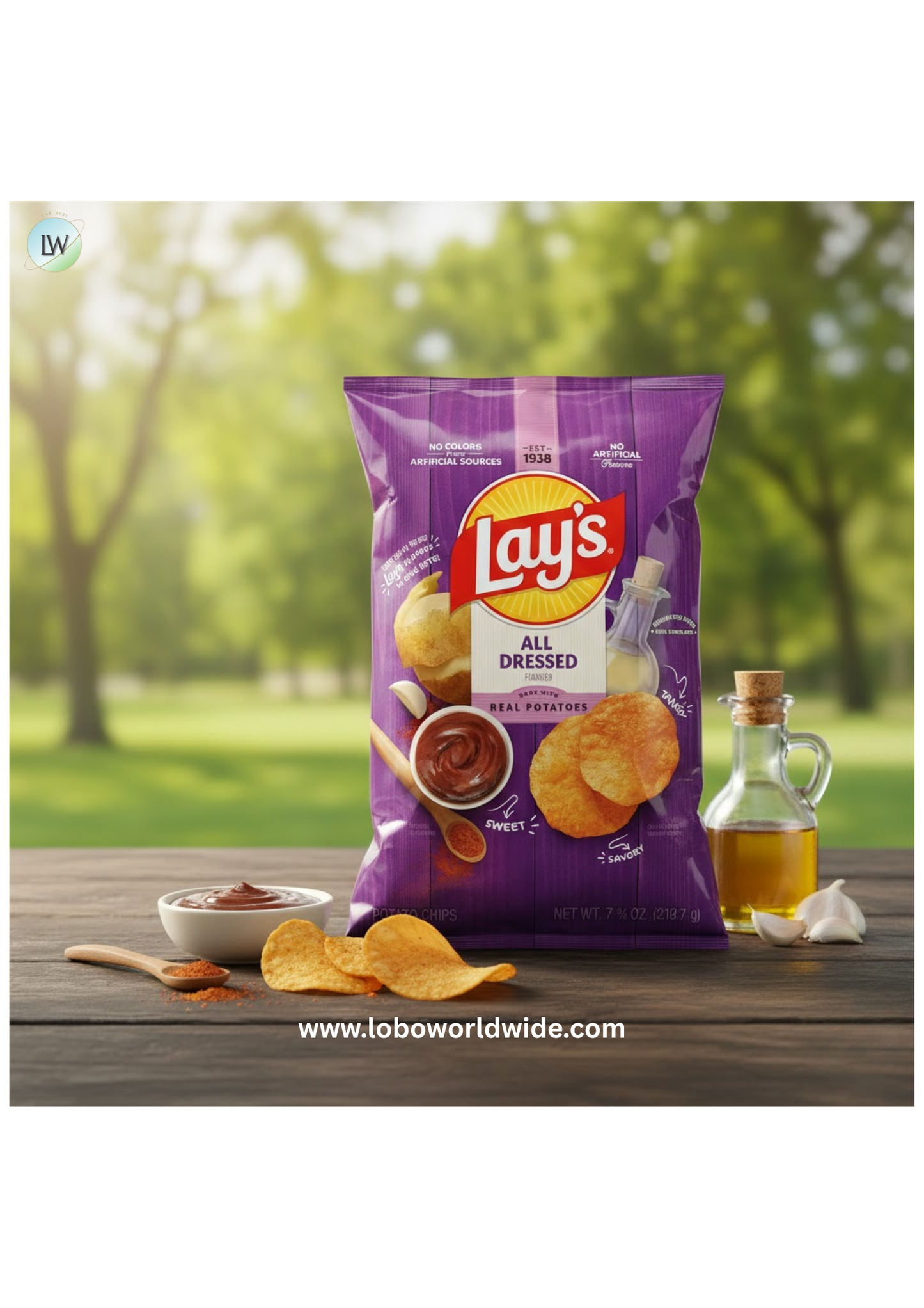 Lays All Dressed Potato Chips 7.75 oz Bag