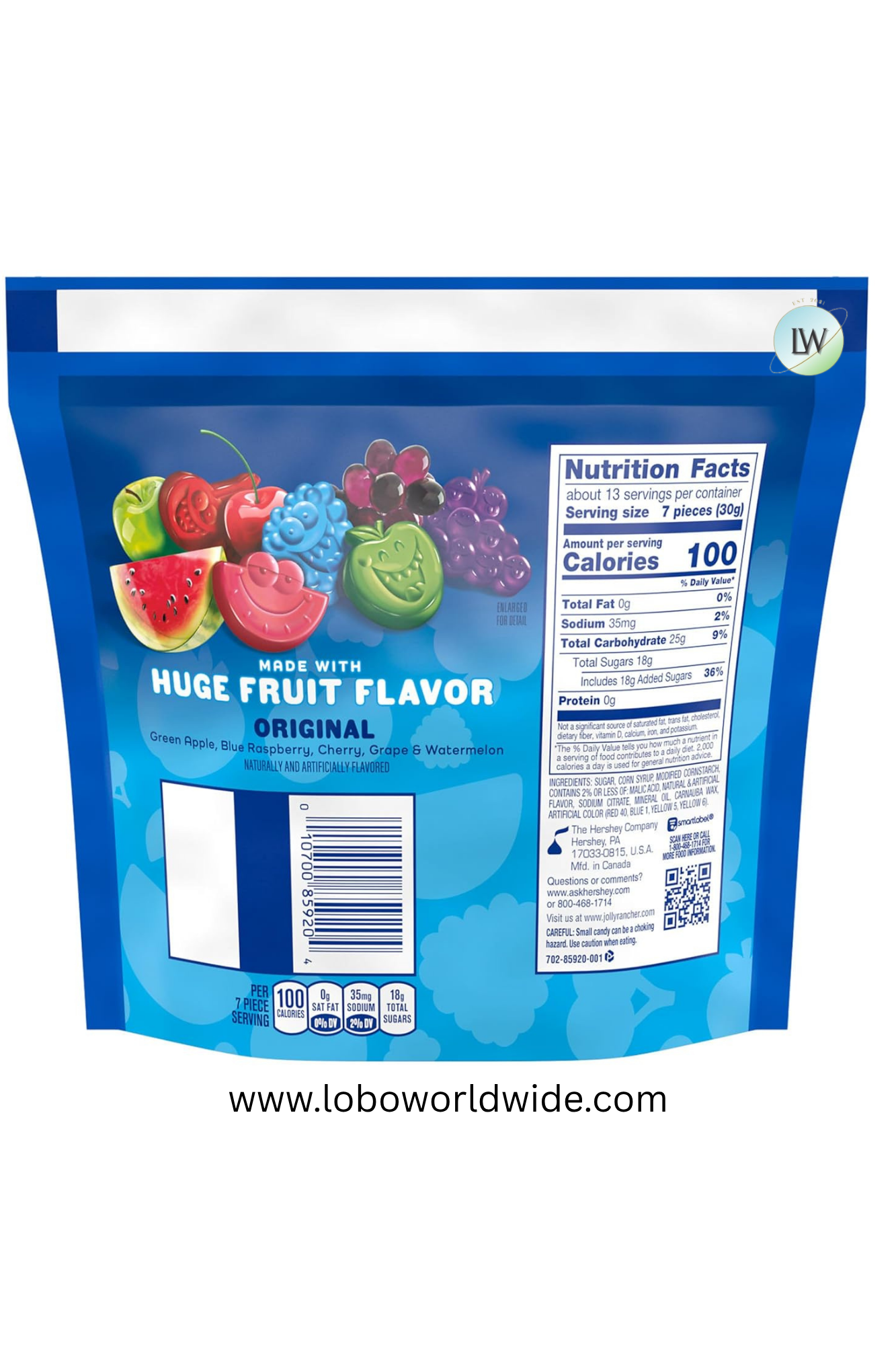 JOLLY RANCHER Gummies Assorted Fruit Flavored Candy Bag(Various Sizes)