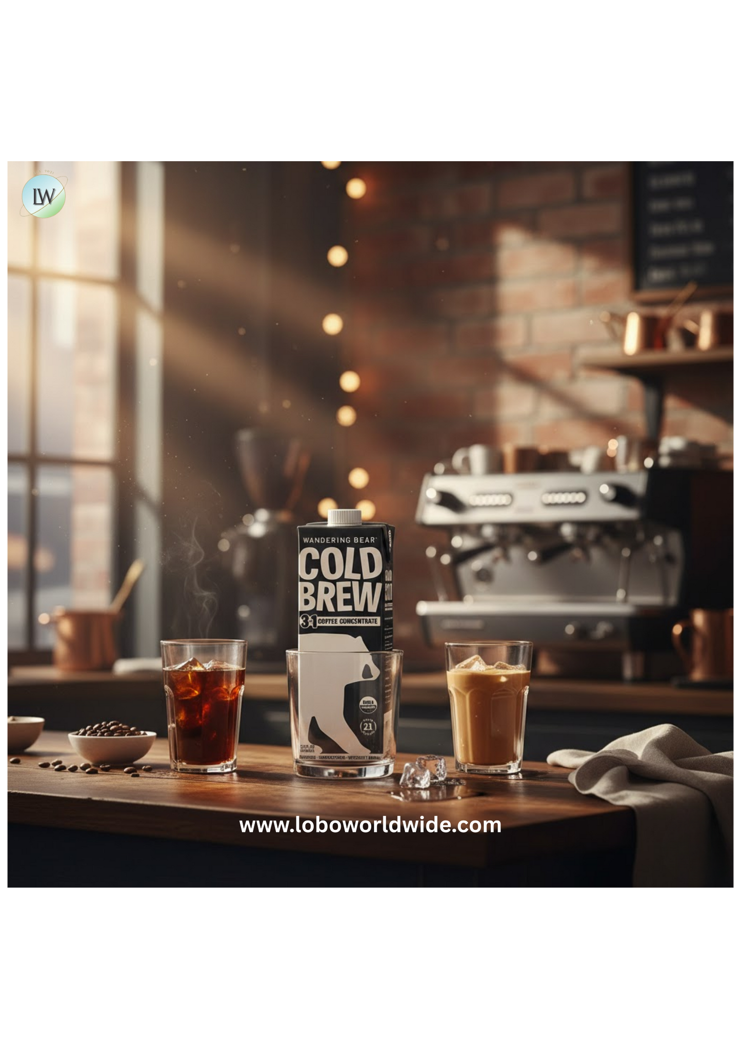 Wandering Bear Organic Straight Black Cold Brew Coffee 3:1 Concentrate 32 fl. oz.