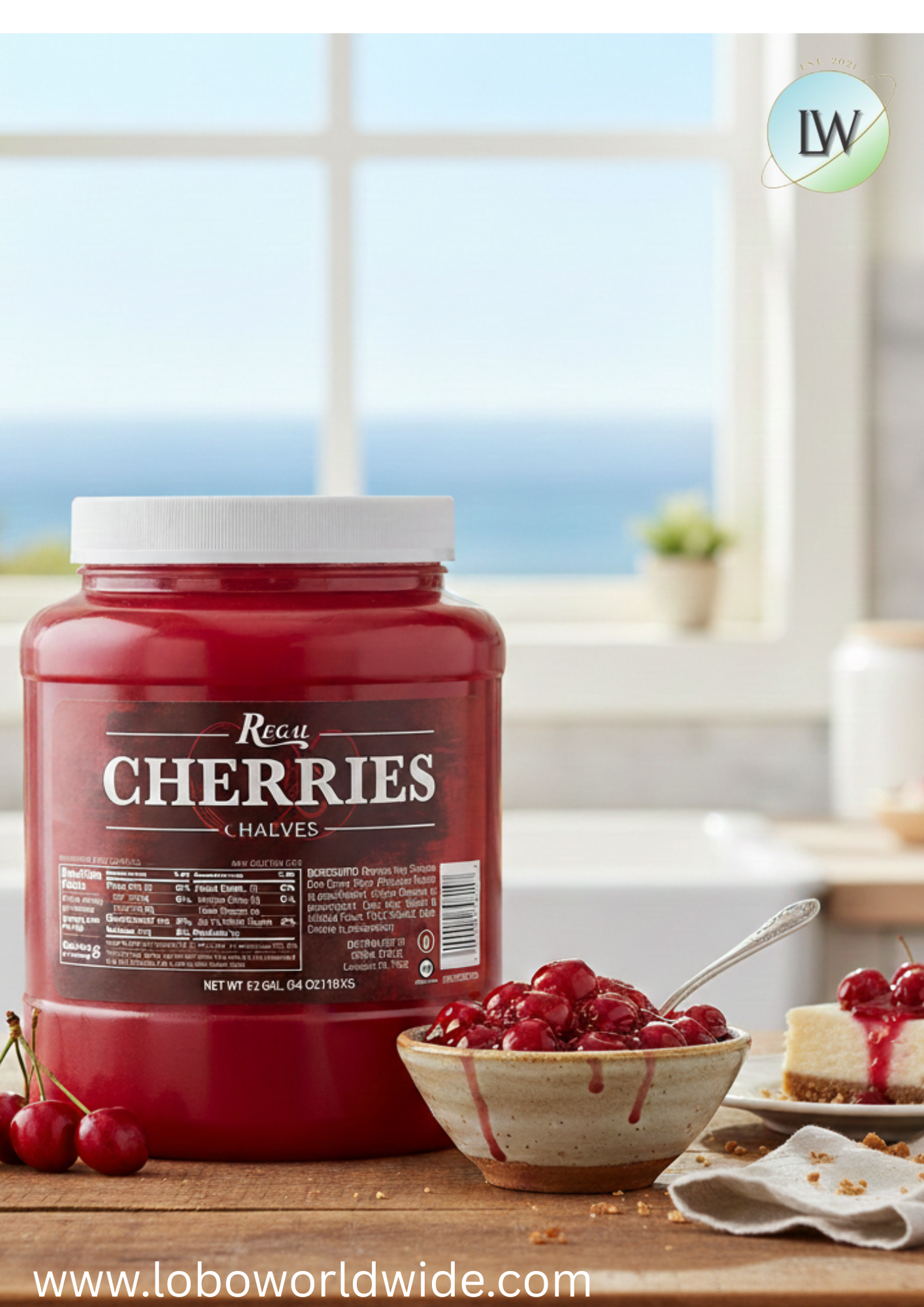 Regal Maraschino Cherry Halves - 1/2 Gallon