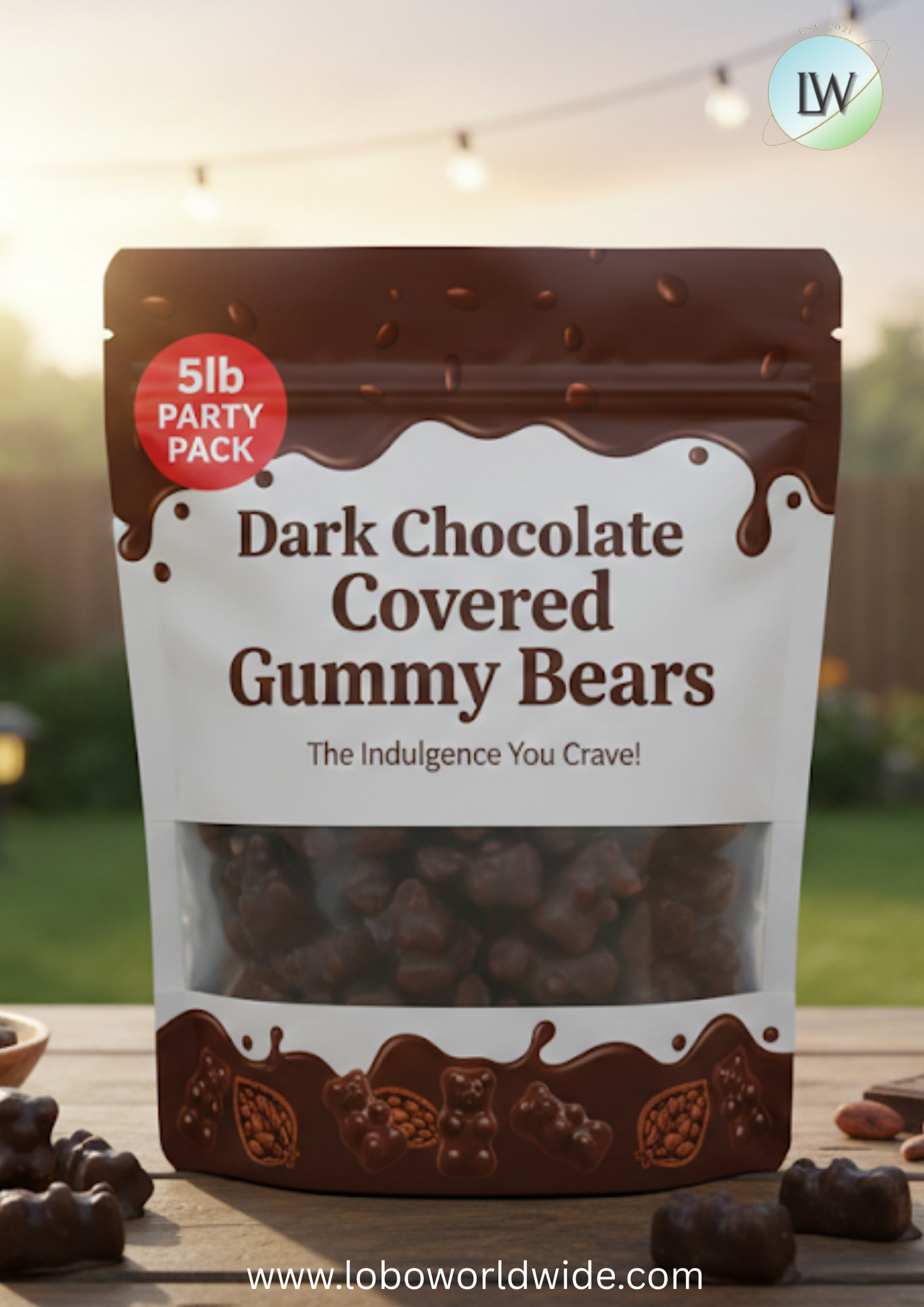 Dark Chocolate Covered Gummy Bears(Various Sizes)
