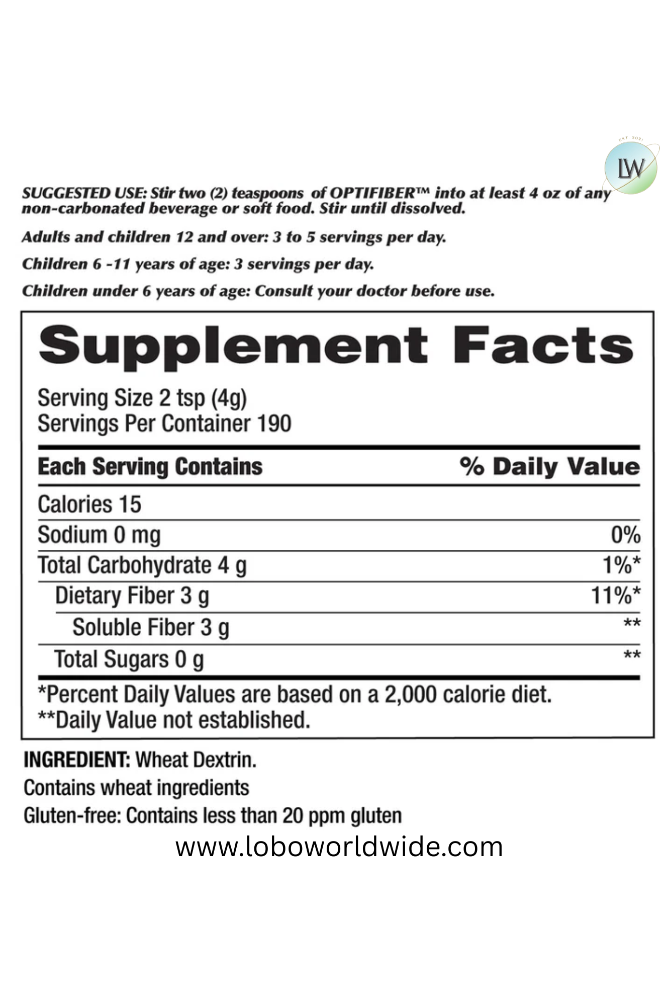 Kirkland Signature Optifiber, 26.8 Ounces, 190 Servings