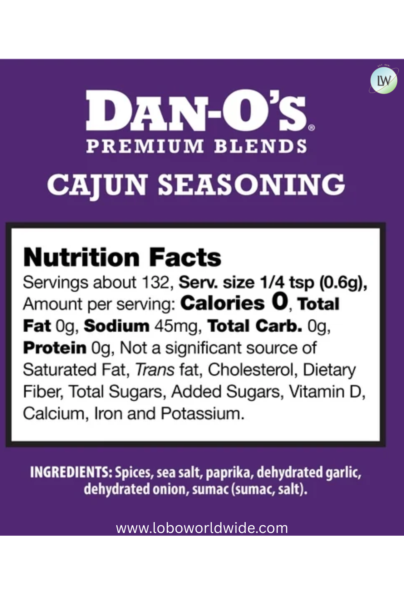 Dan-O's Cajun Seasoning - All-Purpose Seasoning - Great for cooking and grilling anything - Small bottle (2.8 oz)