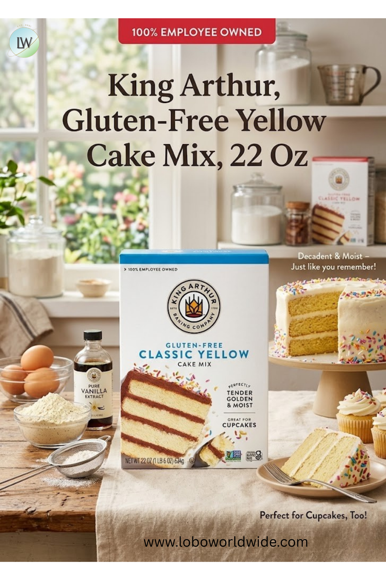 King Arthur, Gluten-Free Yellow Cake Mix 22oz