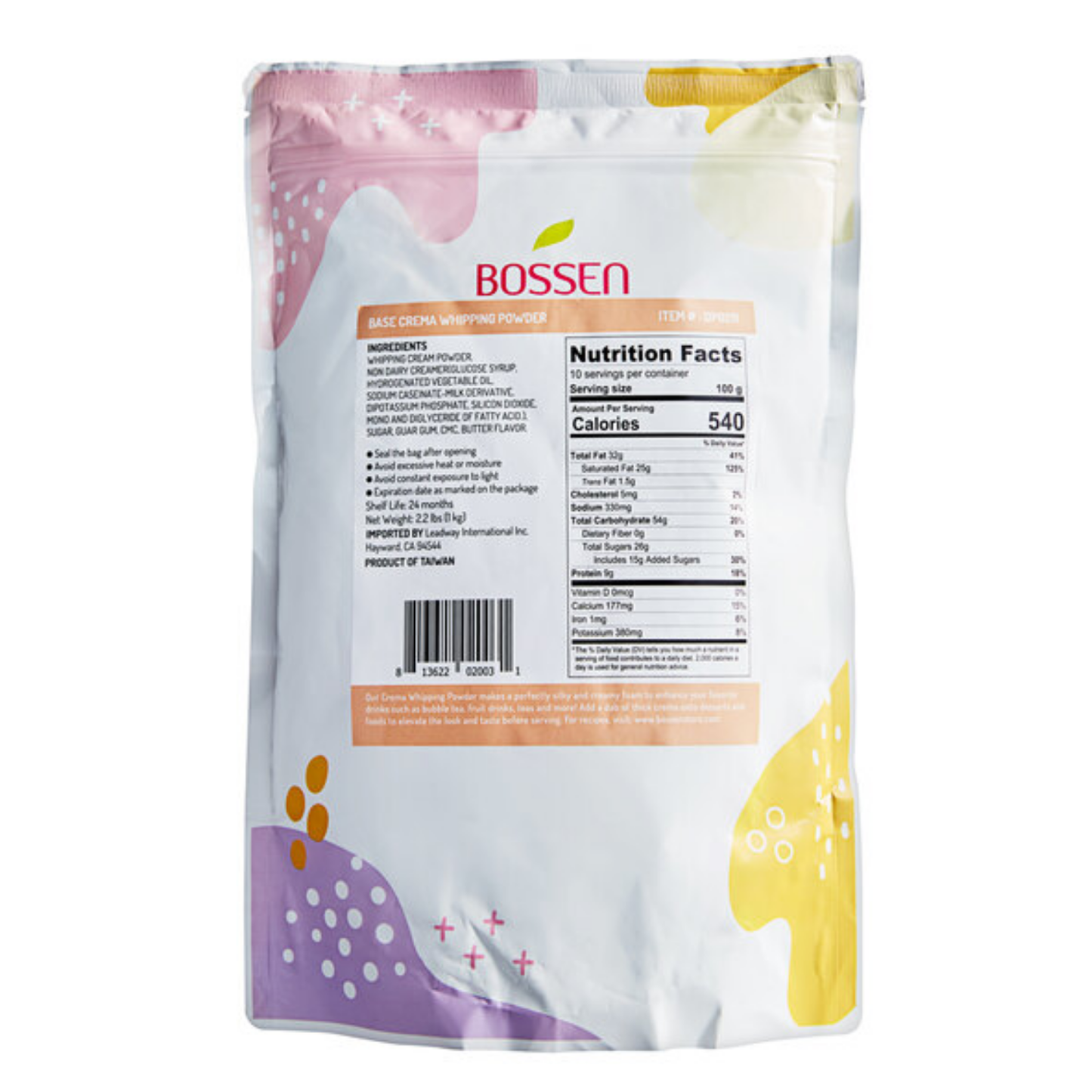Bossen 2.2 lb. Crema Whipping Powder Mix