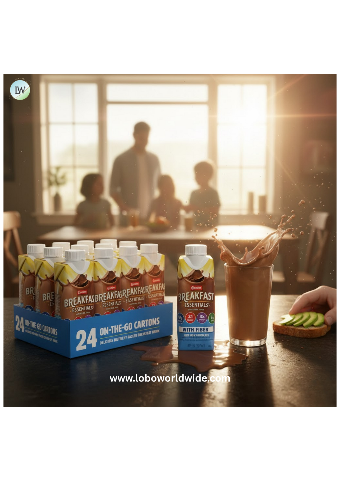 Carnation Breakfast Essentials Ready to Drink with Fiber, Rich Milk Chocolate, 8 FL OZ Carton (Pack of 24)