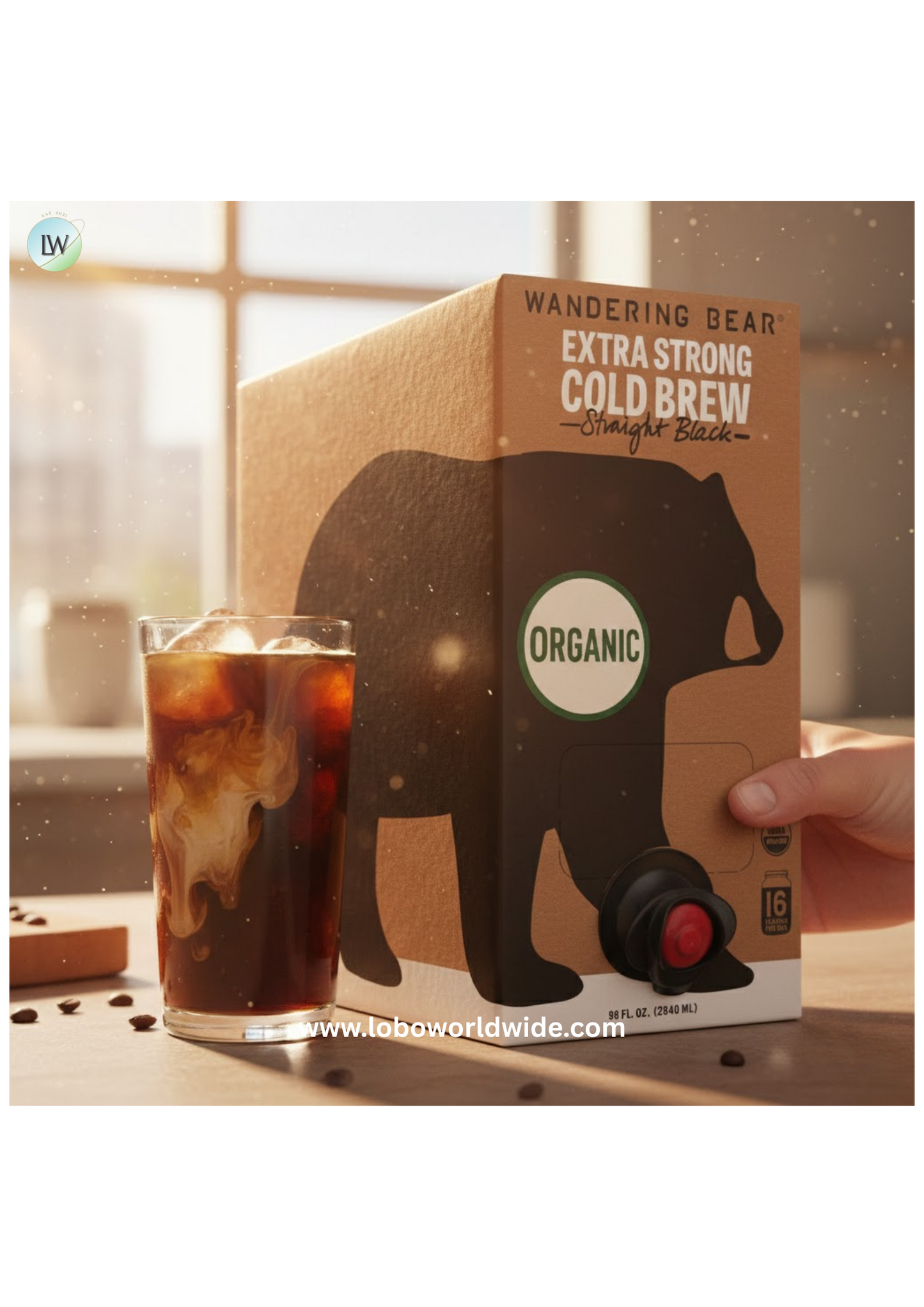 Wandering Bear Organic Straight Black Decaf Cold Brew Coffee