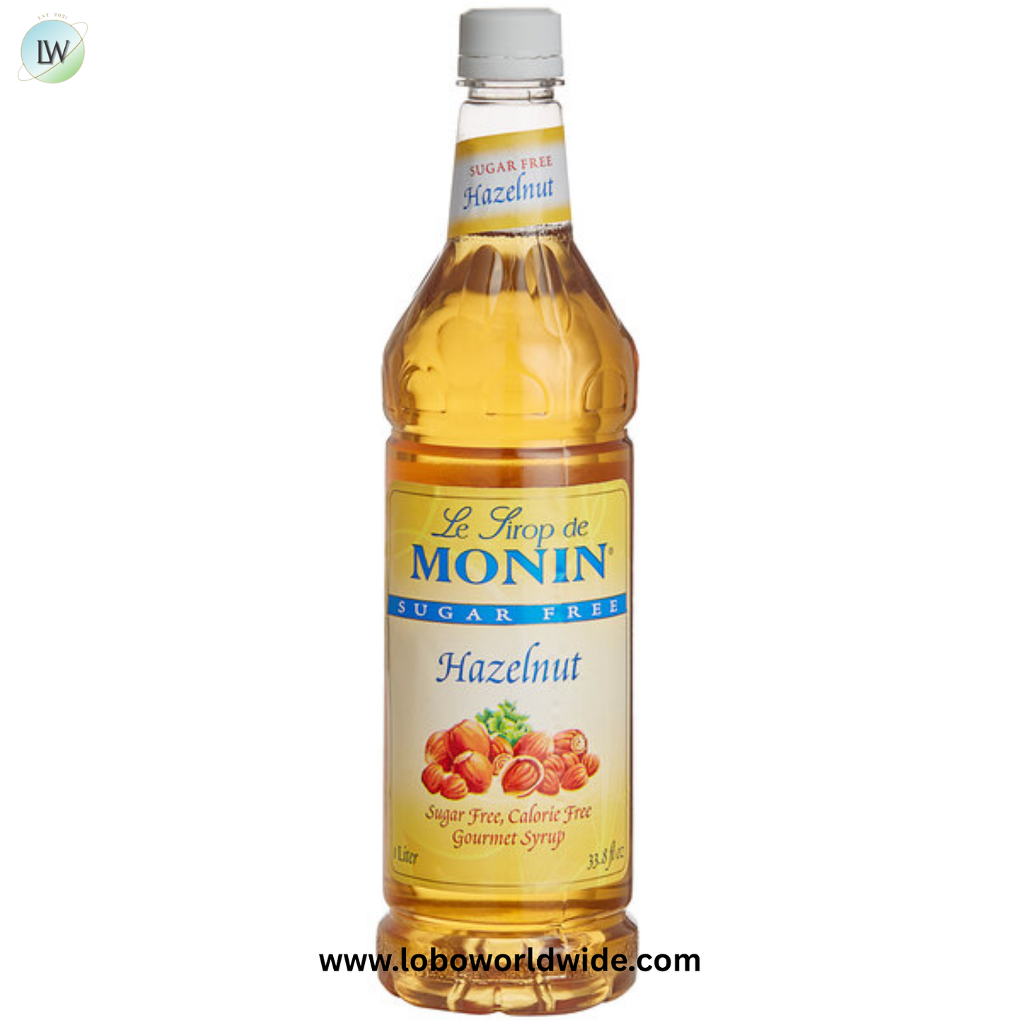 Monin Sugar Free Hazelnut Flavoring Syrup 1 Liter