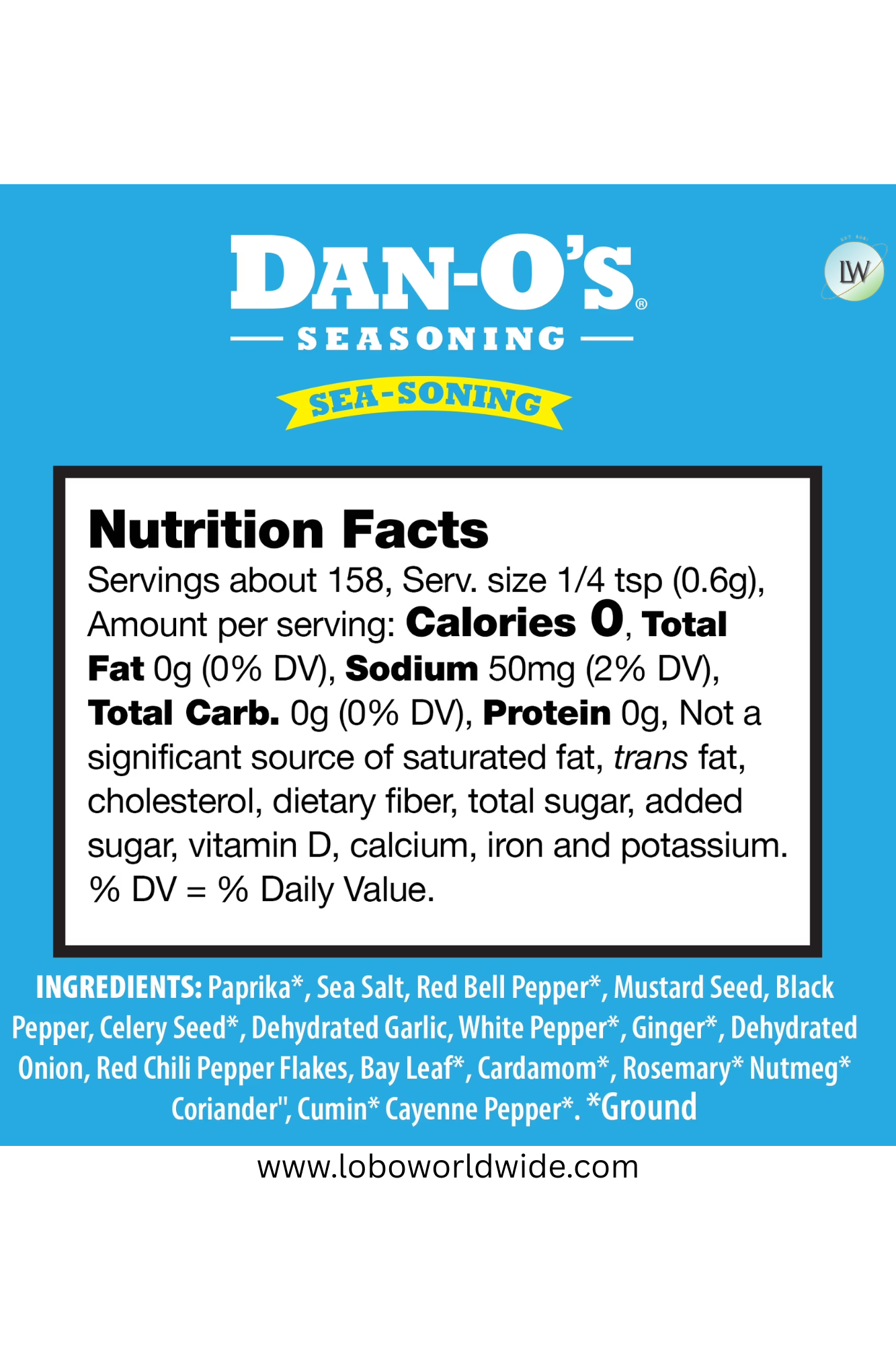 Dan-O's SEA-soning™ Seasoning - All-Purpose Seafood & Fish Seasoning - Great for cooking & grilling anything - Small bottle (3.35 oz)