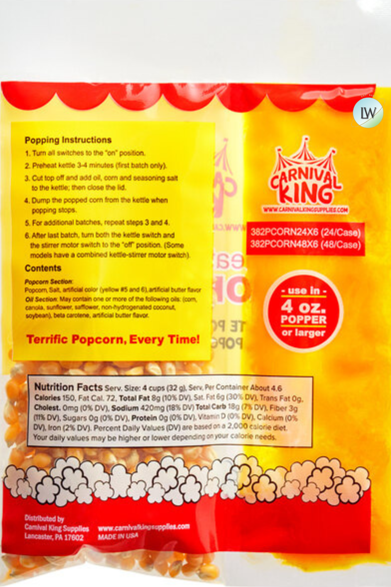 Carnival King All-In-One Popcorn Kit(Various Sizes)