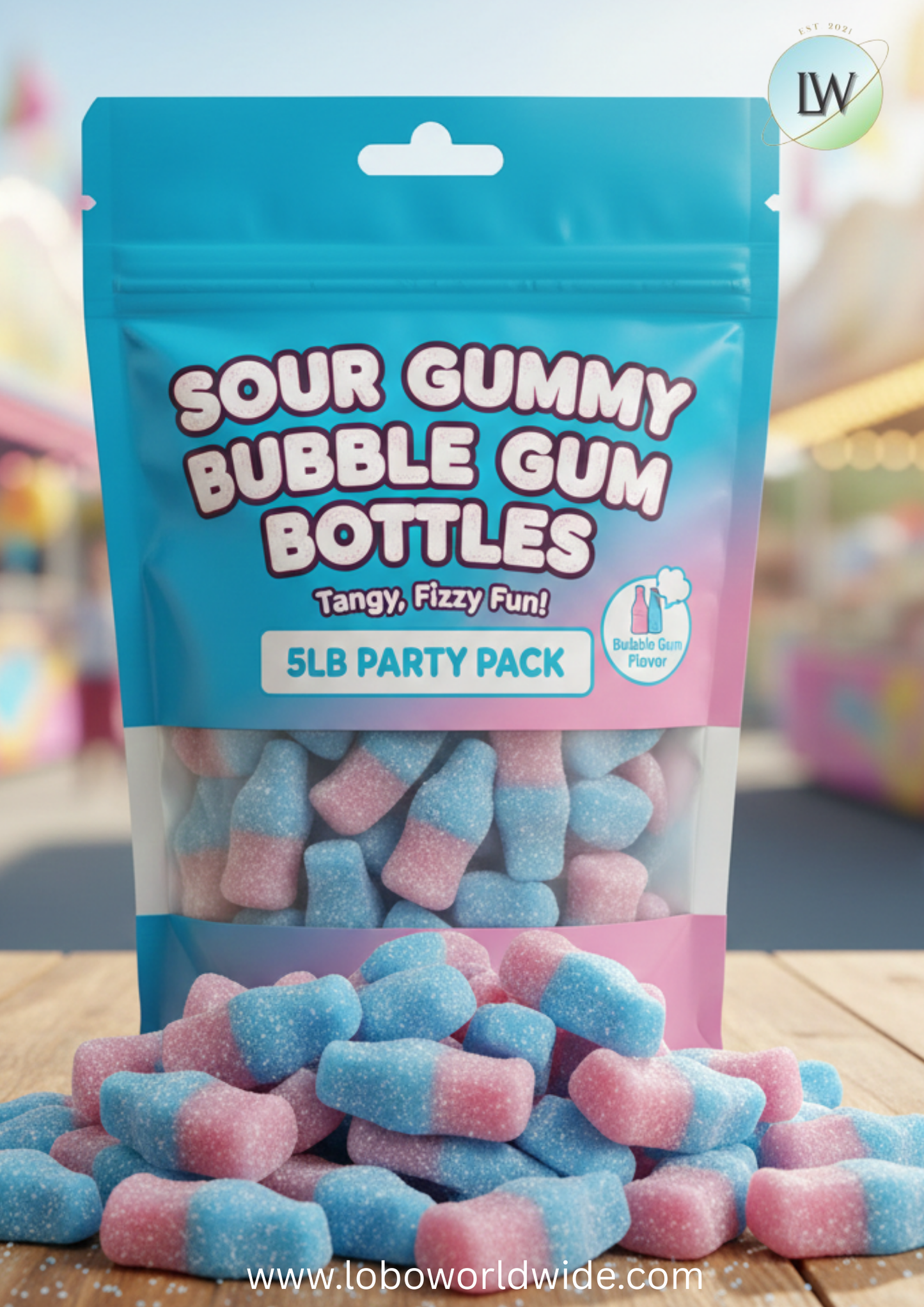 Sour Gummy Bubble Gum Bottles(Various Sizes)