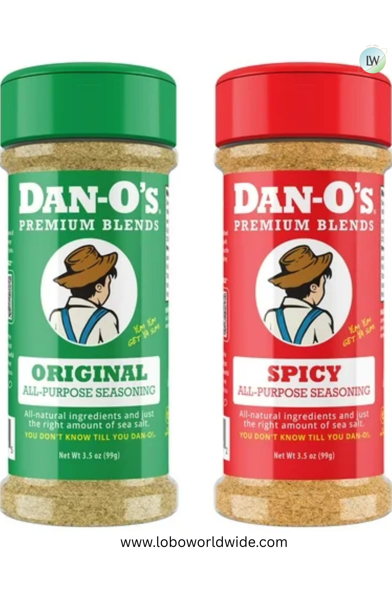 Dan-O's Seasoning Original & Spicy - All-Purpose Seasoning - Great for cooking and grilling anything - Small 2 Bottle Combo (3.5 oz)