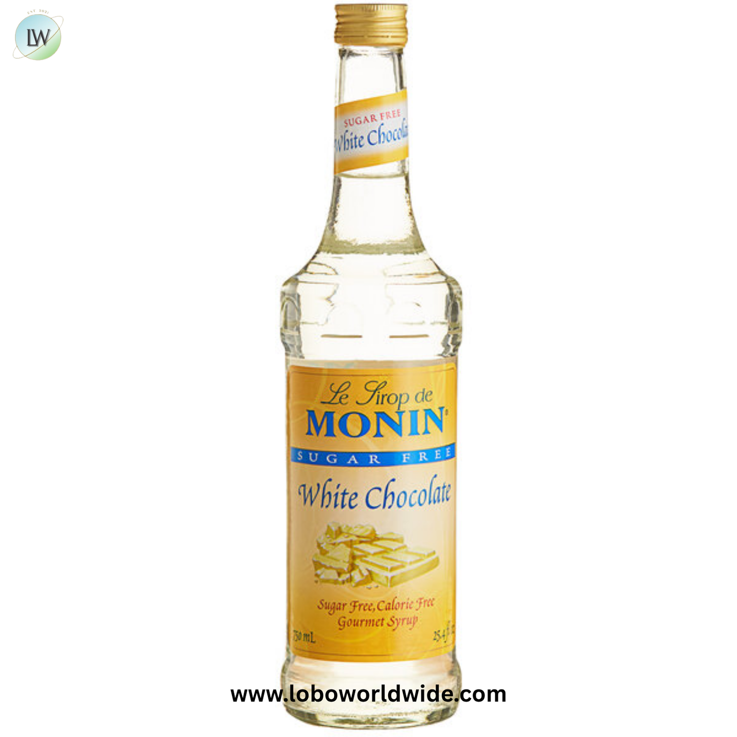 Monin Sugar Free White Chocolate Flavoring Syrup 750 mL(various cases)