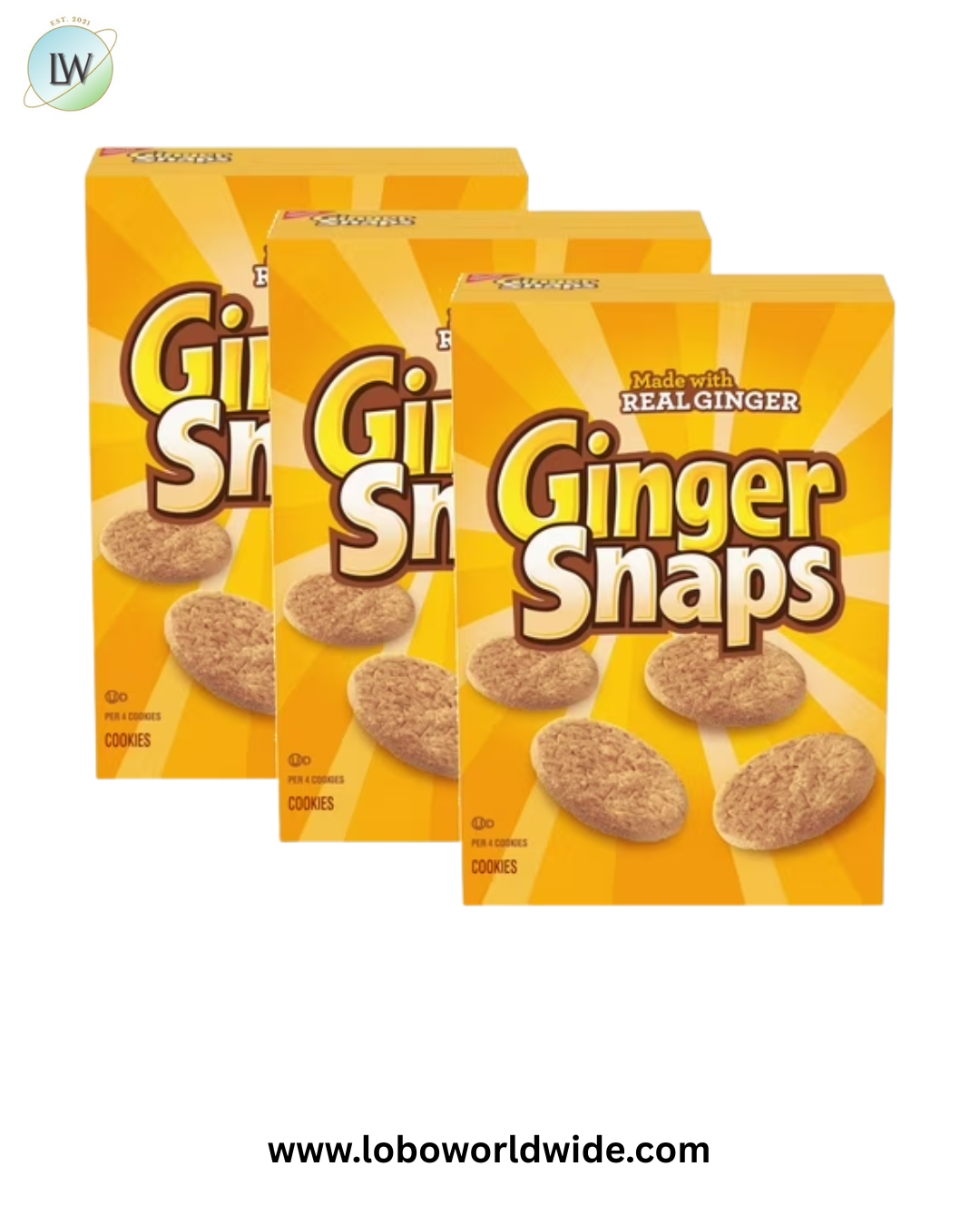 (3 pack) Ginger Snaps Cookies, Ginger Cookies, 16 oz