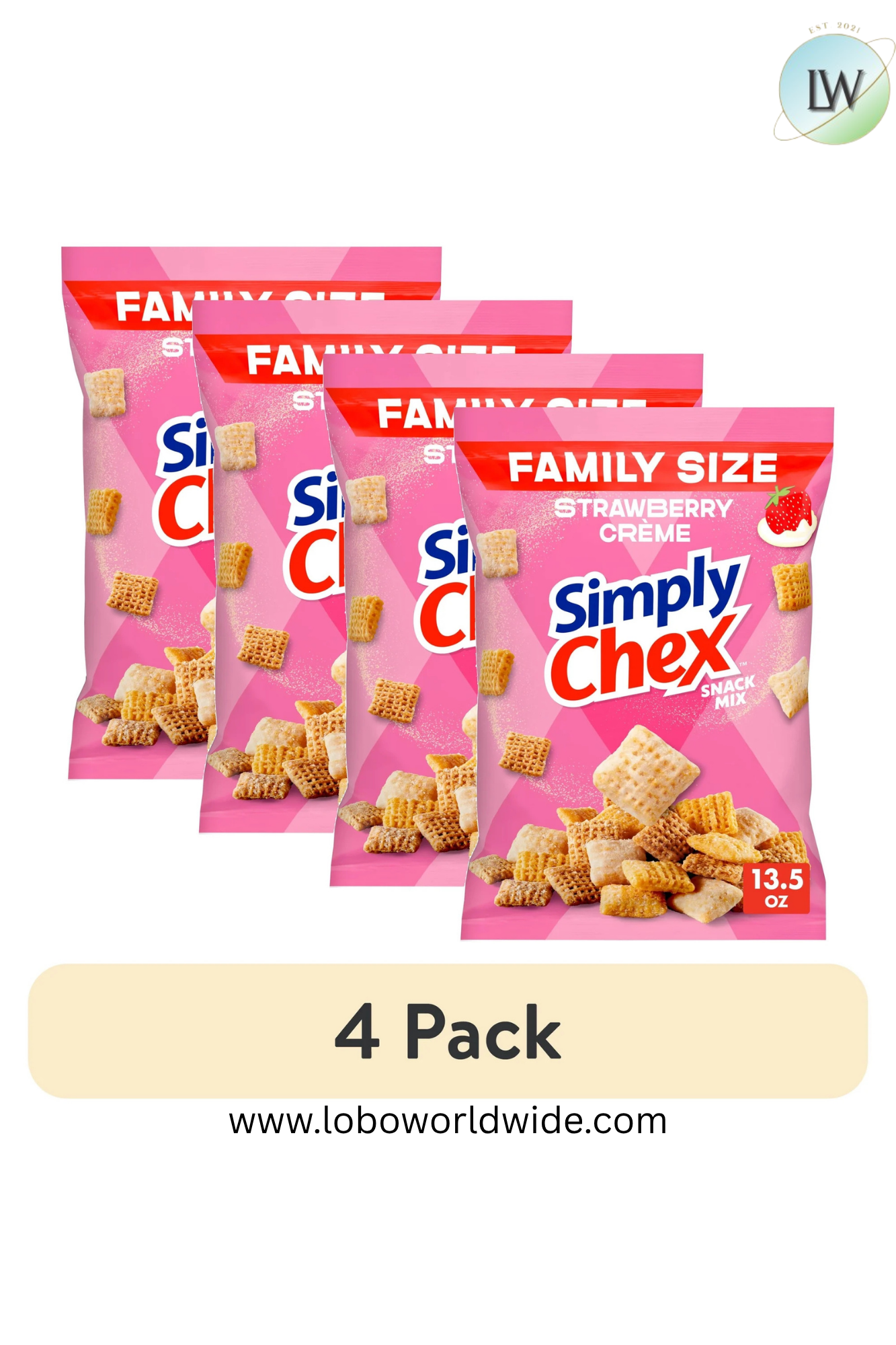 Chex simply Strawberry Crème Flavored Snack Mix, Family Size, 13.5 oz (Various Sizes)