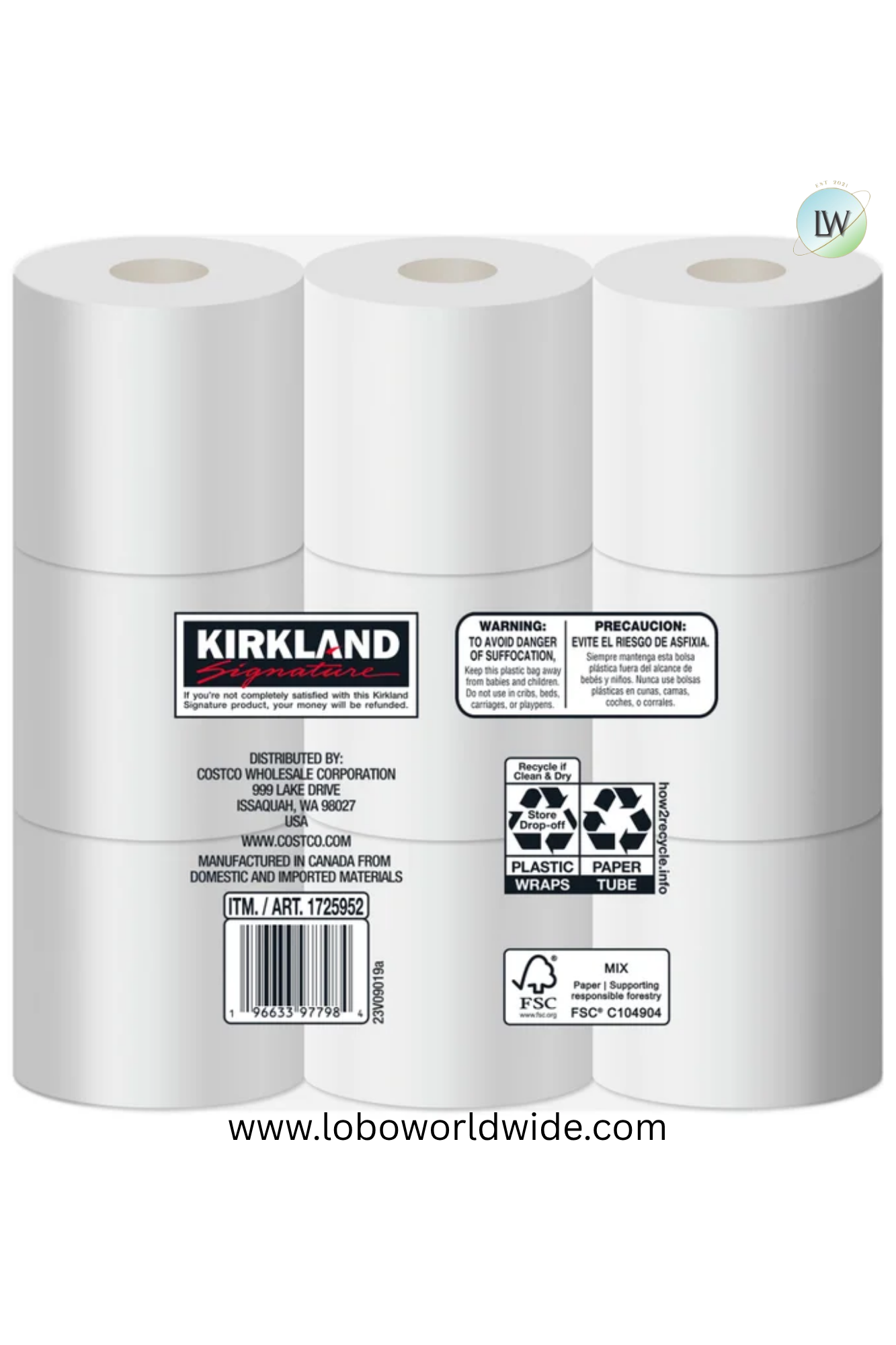 Kirkland Signature Ultra Soft Bath Tissue, 2-Ply, 231 Sheets, 36 Rolls