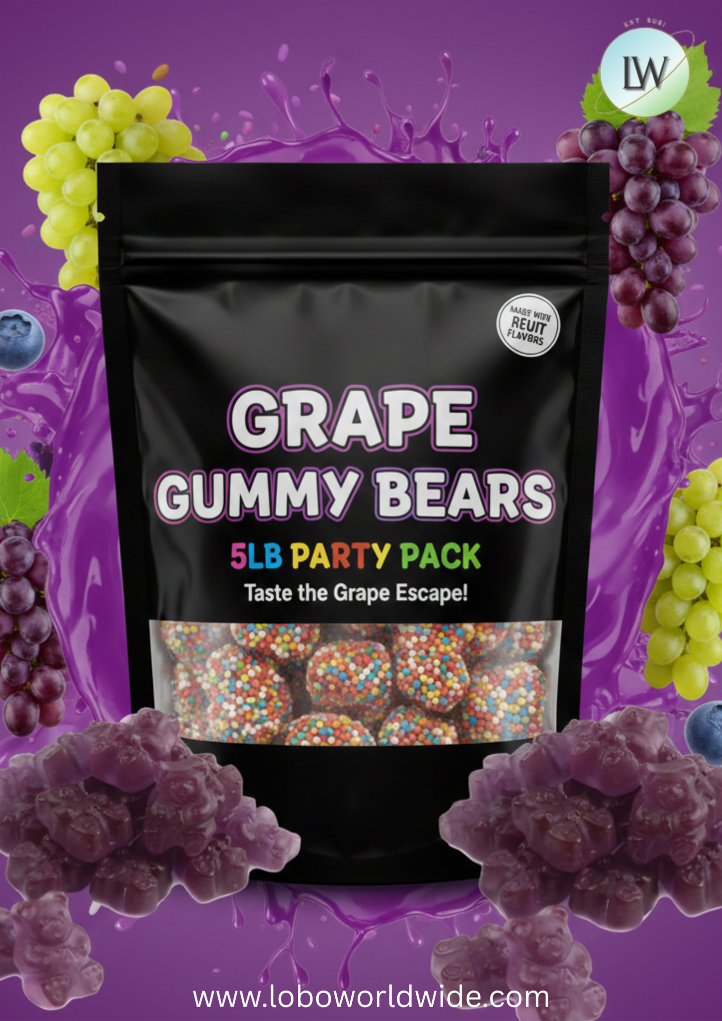 Grape Gummy Bears(Various Flavours)