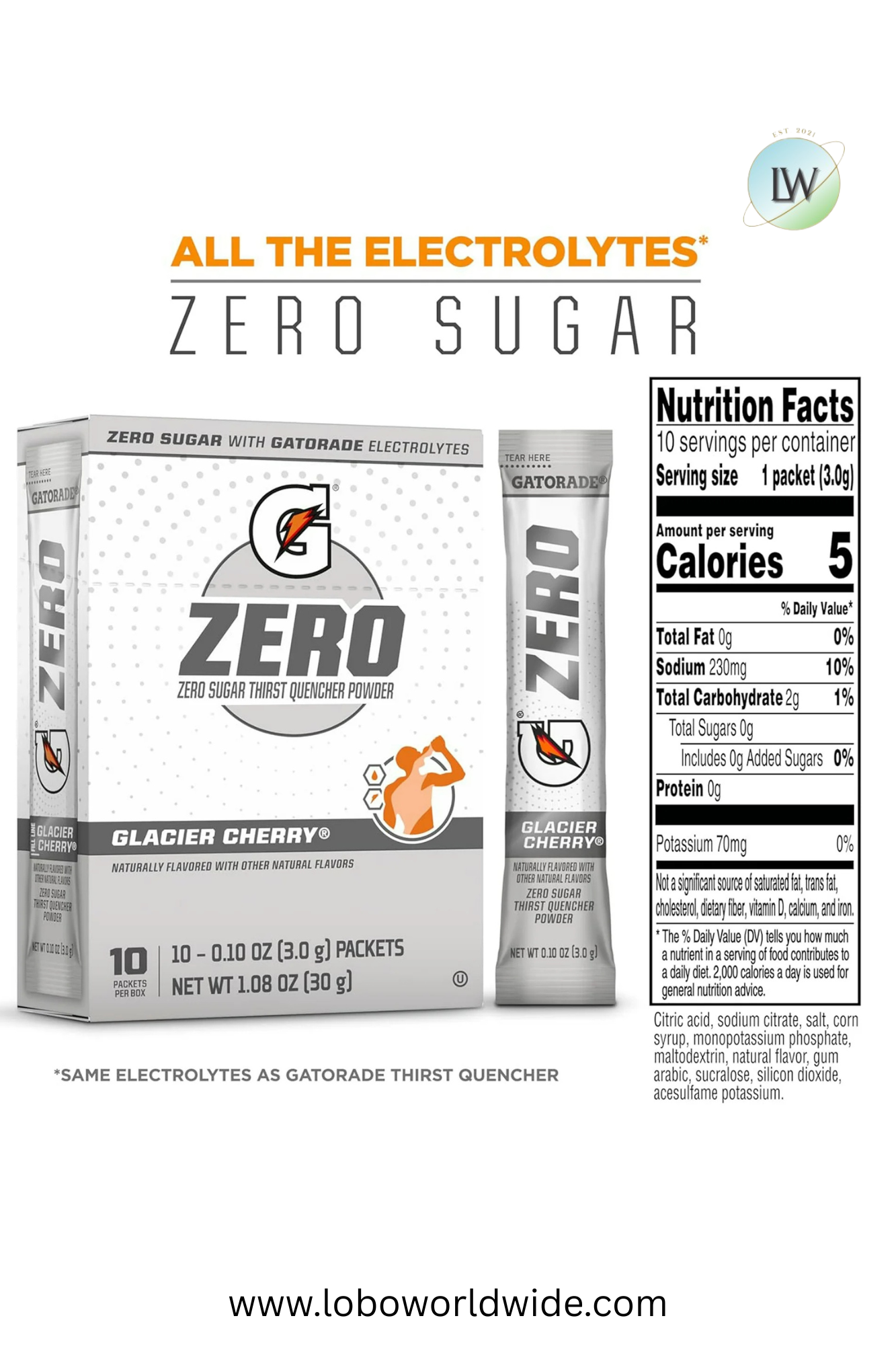 Gatorade G Zero Sports Drink , Energy Drink Mix, 0.10 oz, 10 ct.(Pack of 4)(Various Flavours)