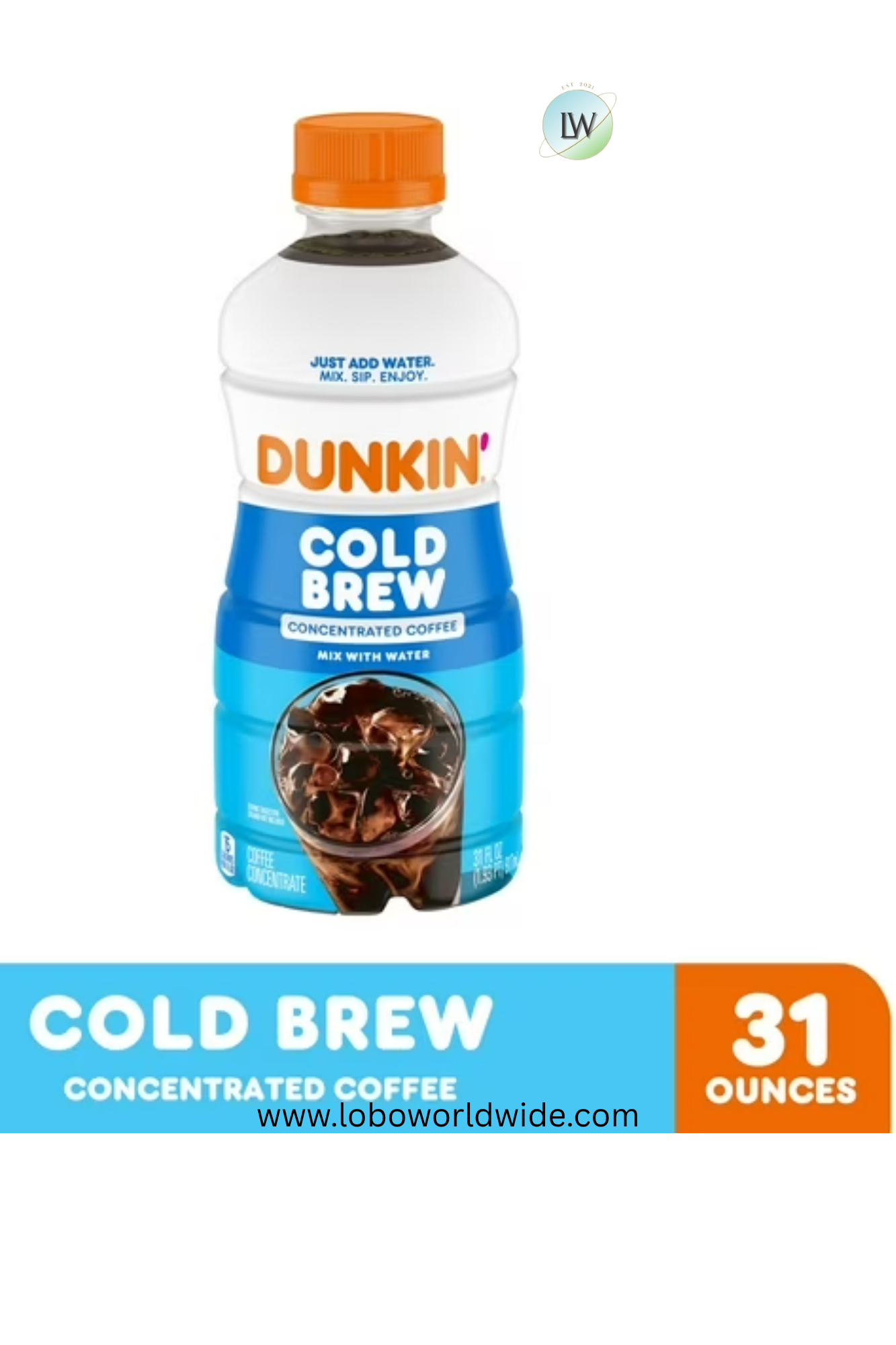 Dunkin’ Artificially Flavored Cold Brew Concentrated Coffee, 31 fl oz.