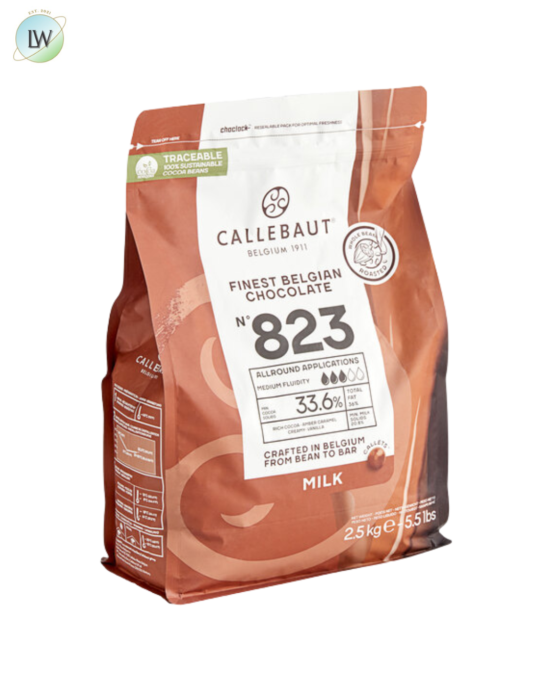 Callebaut Recipe 823 Milk Chocolate Callets™ 5.5 lb.