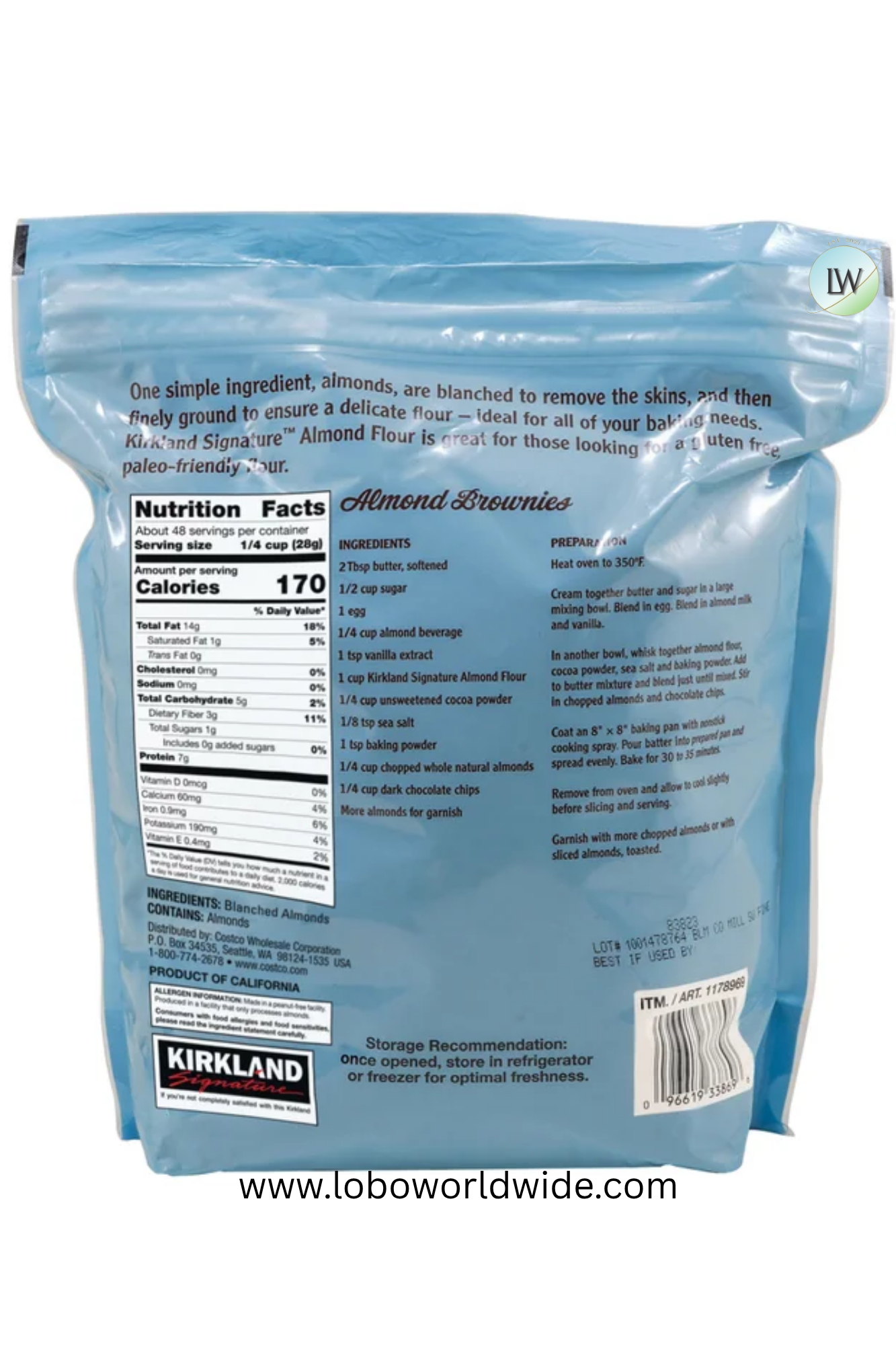 Kirkland Signature, Almond Flour, 3 lbs