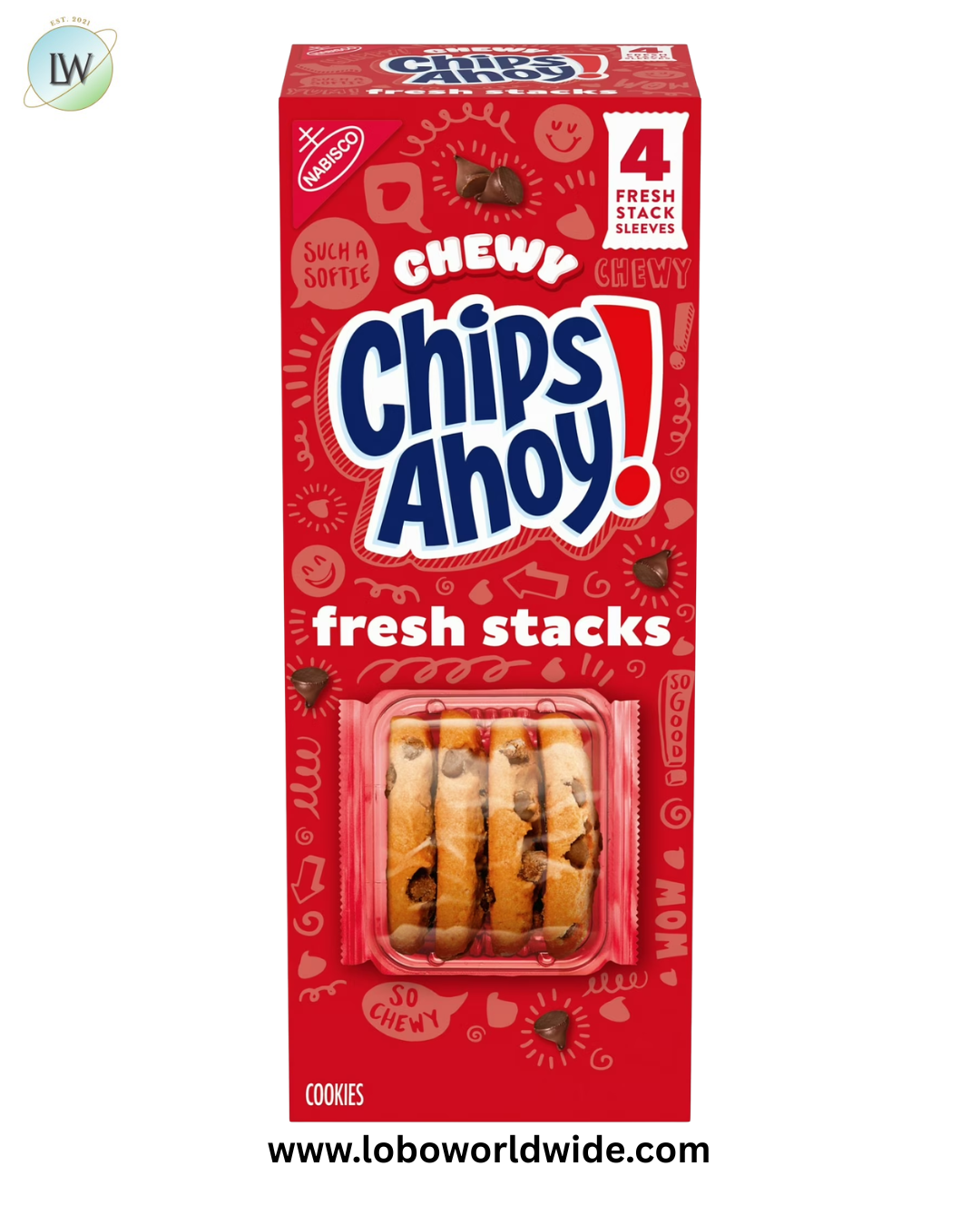 CHIPS AHOY! Fresh Stacks Chewy Chocolate Chip Cookies, Travel Snacks, 8.66 oz (4 Multi Snack Packs)