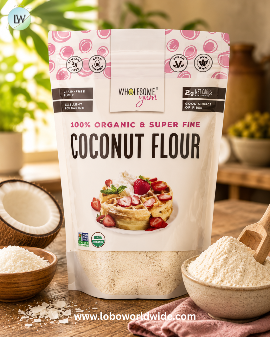 Wholesome Yum, Organic Coconut Flour, 1 lb (454 g)