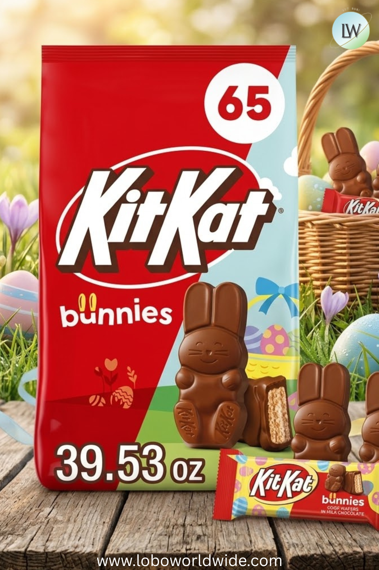 KIT KAT Easter Milk Chocolate Wafer Bunnies Candy, 65 pcs.
