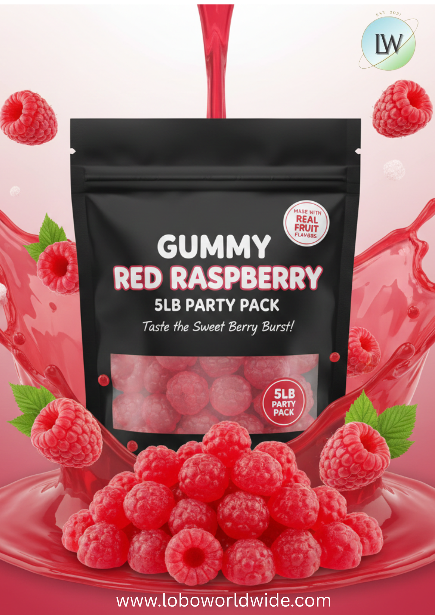 Gummy Red Raspberry(Various Sizes)