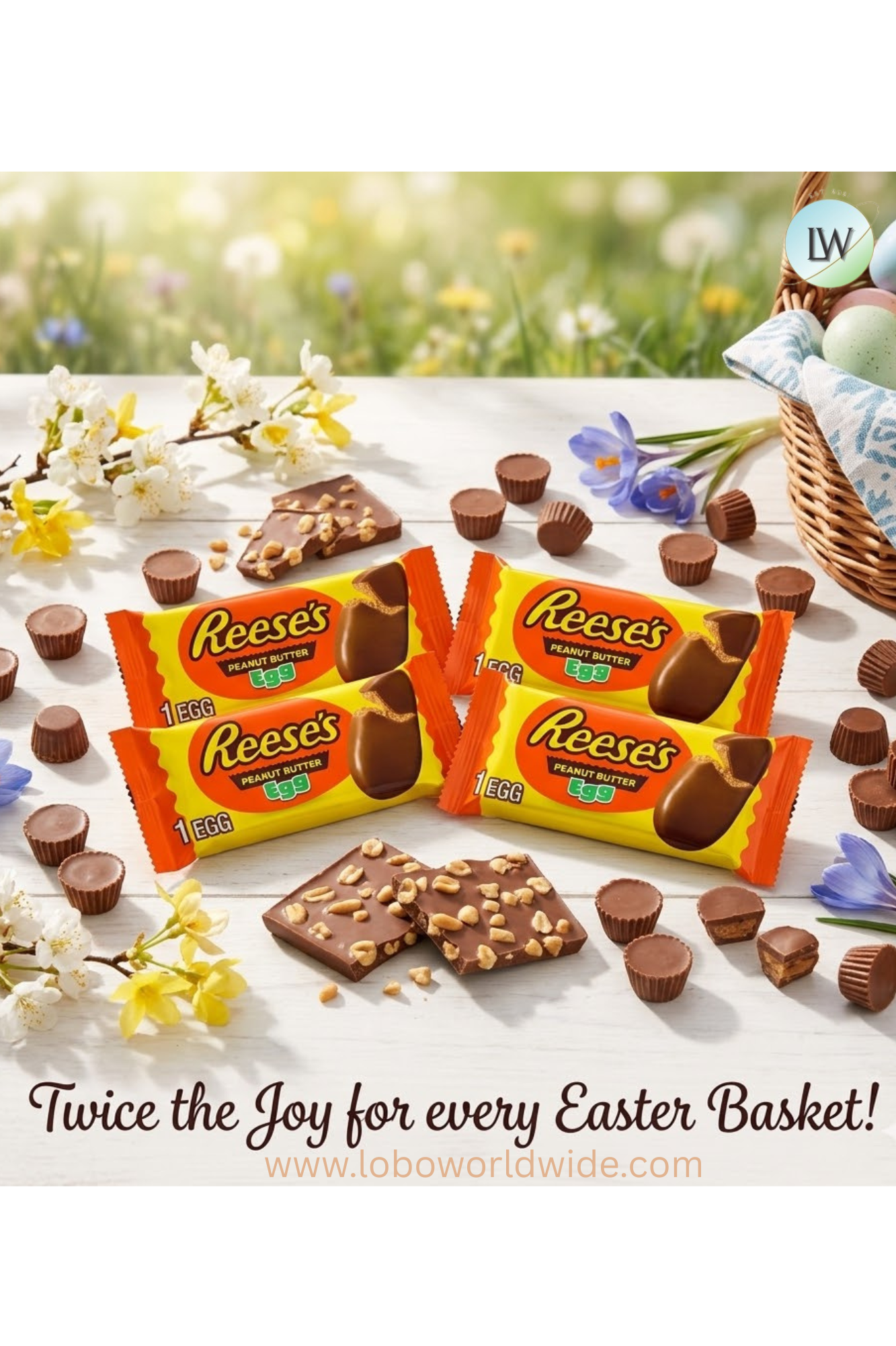 REESE'S Milk Chocolate Peanut Butter Egg, Easter Candy Pack, 1.2 oz - pack of 4