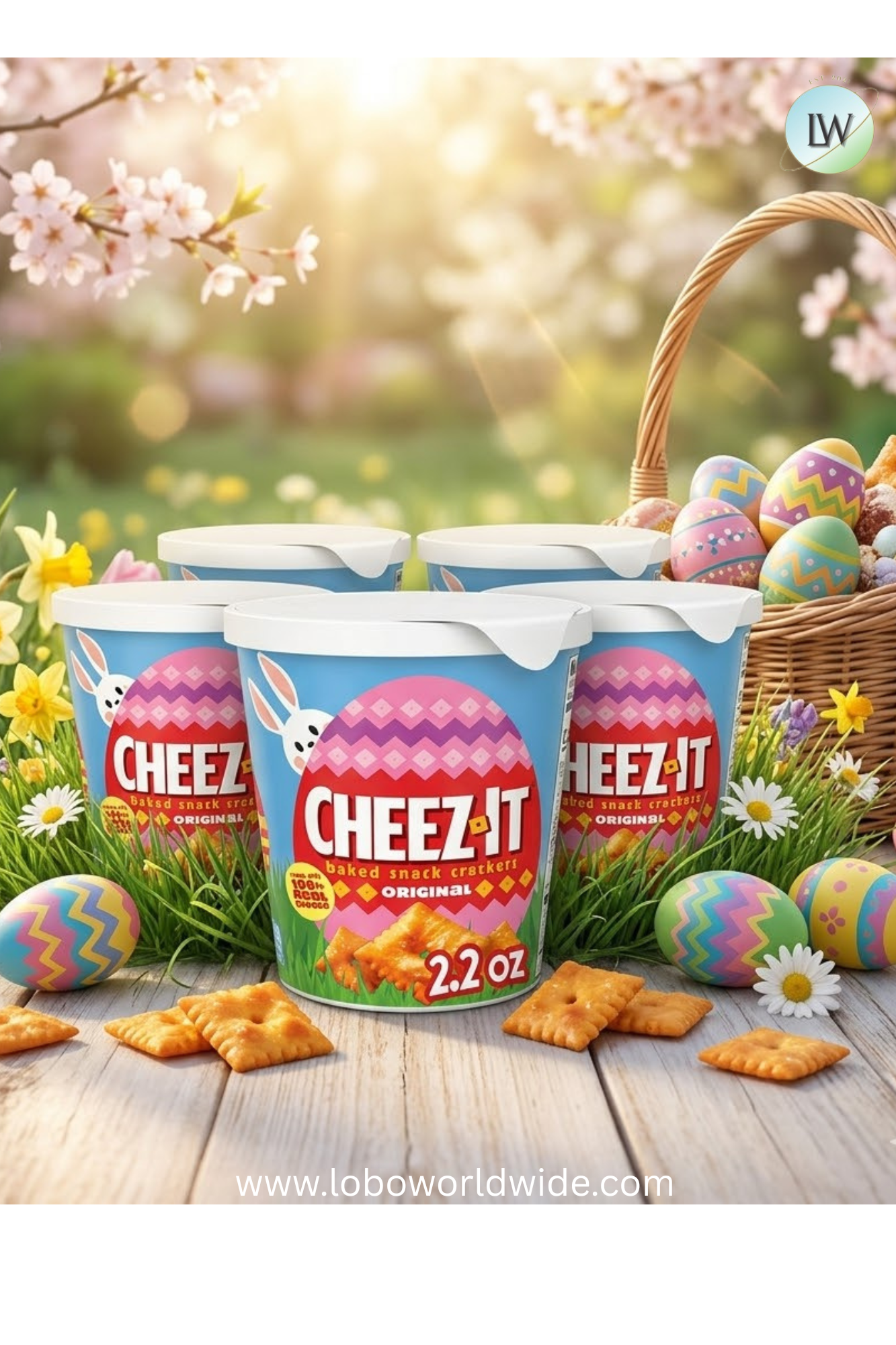 Cheez-It Original Baked Snack Crackers, Easter Snacks, 2.2 oz - pack of 5