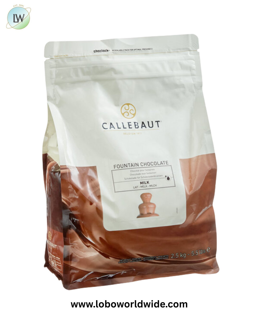 Callebaut N823 Milk Chocolate Callets for Fountains 5.5 lb.