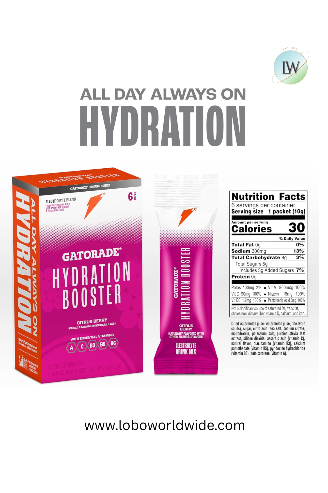 Gatorade Hydration Booster Electrolyte Drink Mix Powder Packets(Various Flavours &Sizes)