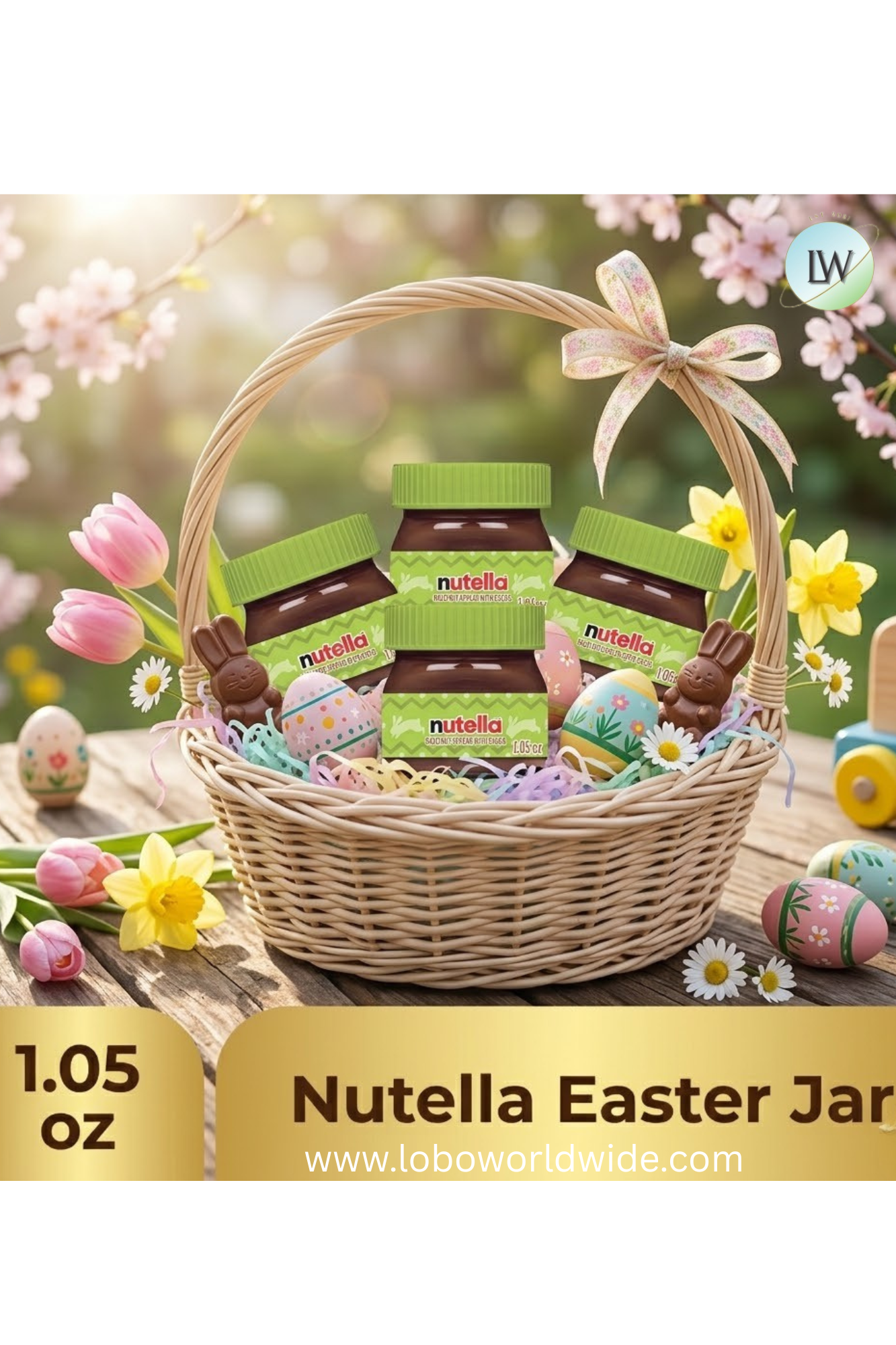 Nutella Hazelnut Spread, Perfect For Easter Baskets, Gifting and Celebrations, 1.05 oz Jar, Easter Basket Essential - pack of 5