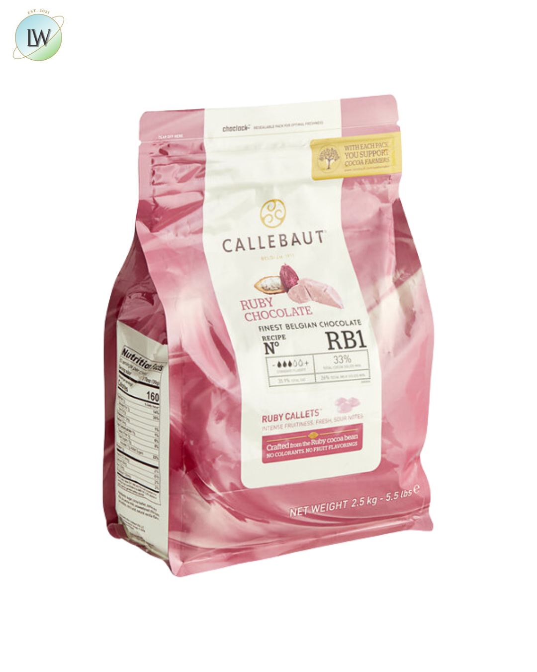 Callebaut RB1 Ruby Couverture Callets™ 5.5 lb.