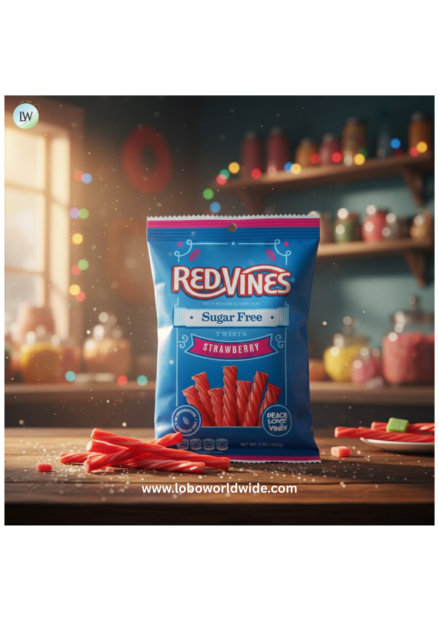 Red Vines Strawberry Licorice Twists, Sugar Free, 5oz Bag 2pack