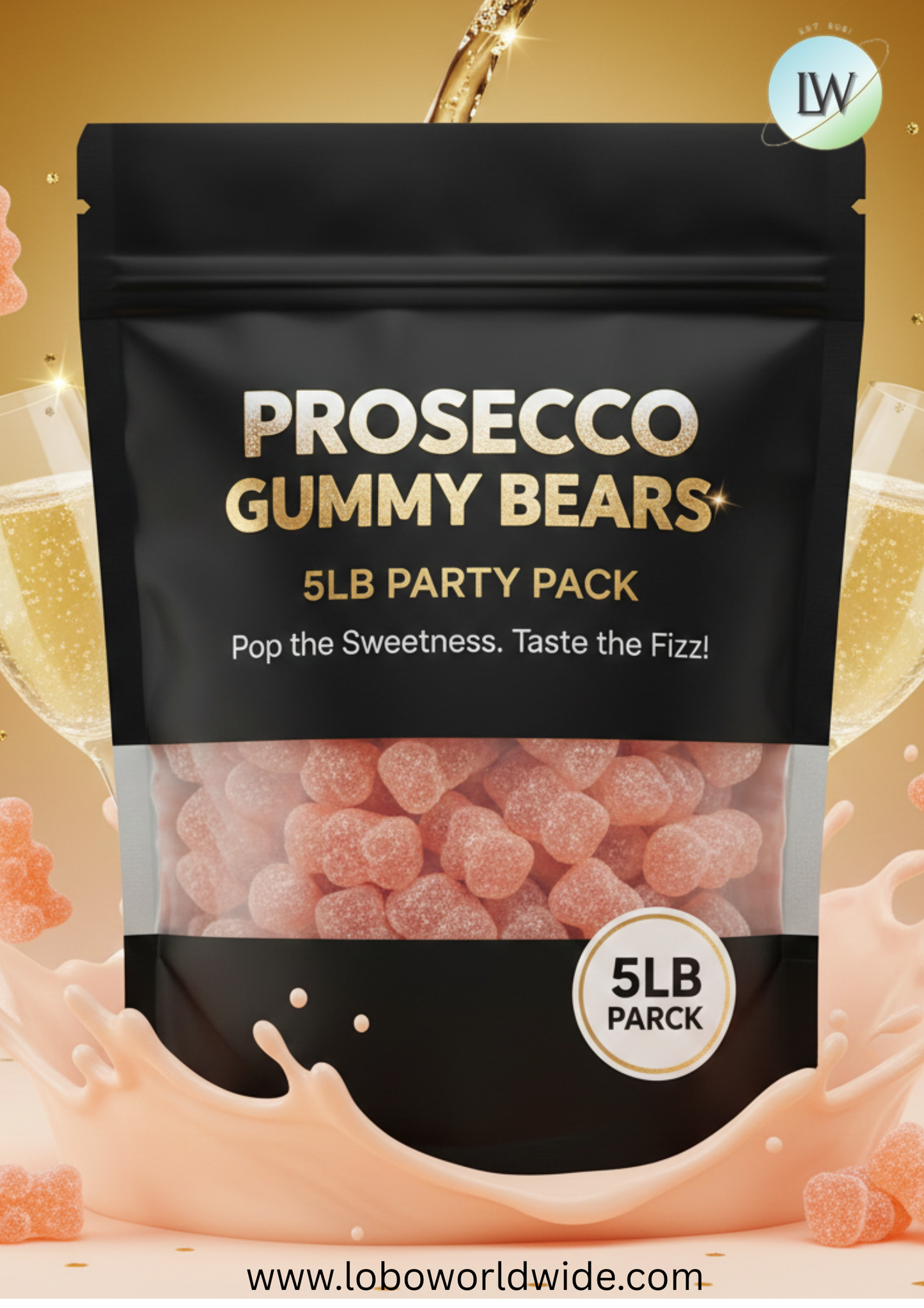 Prosecco Gummy Bears - 1lb.