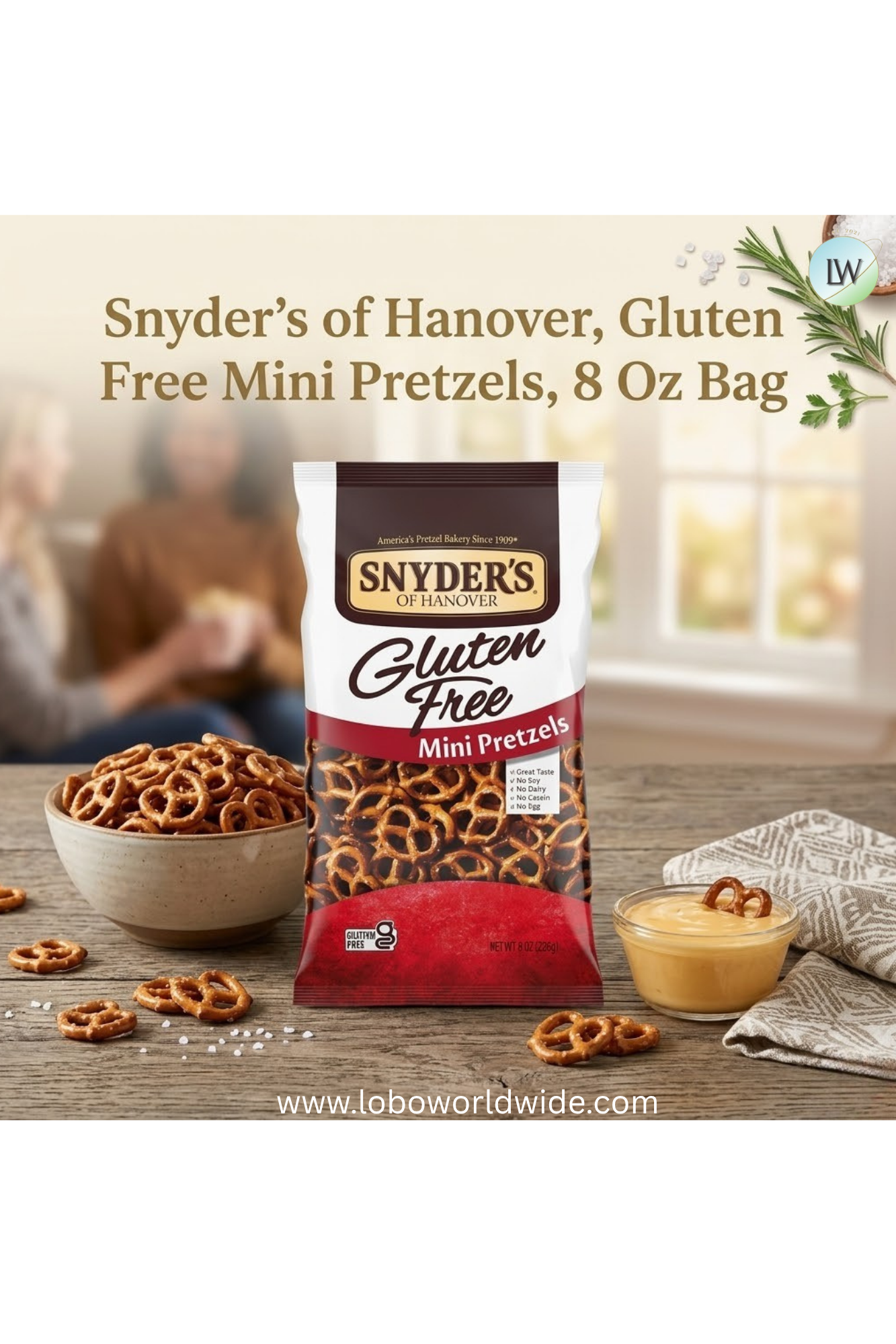 Snyder's of Hanover, Gluten Free Mini Pretzels, 8 oz.