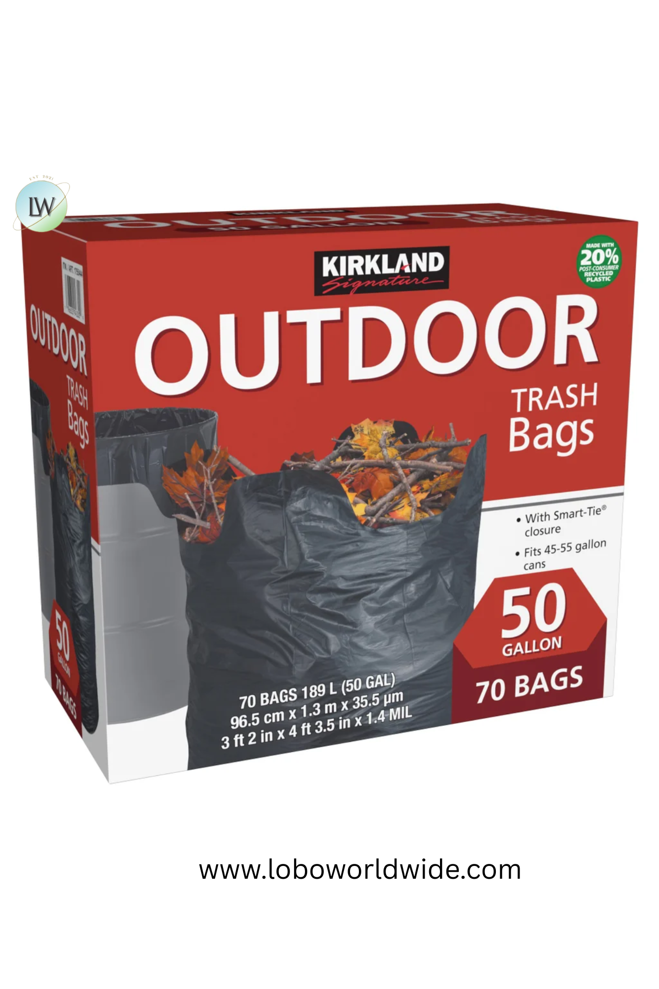 Kirkland Signature 50-Gallon Outdoor Trash Bag, 70-count