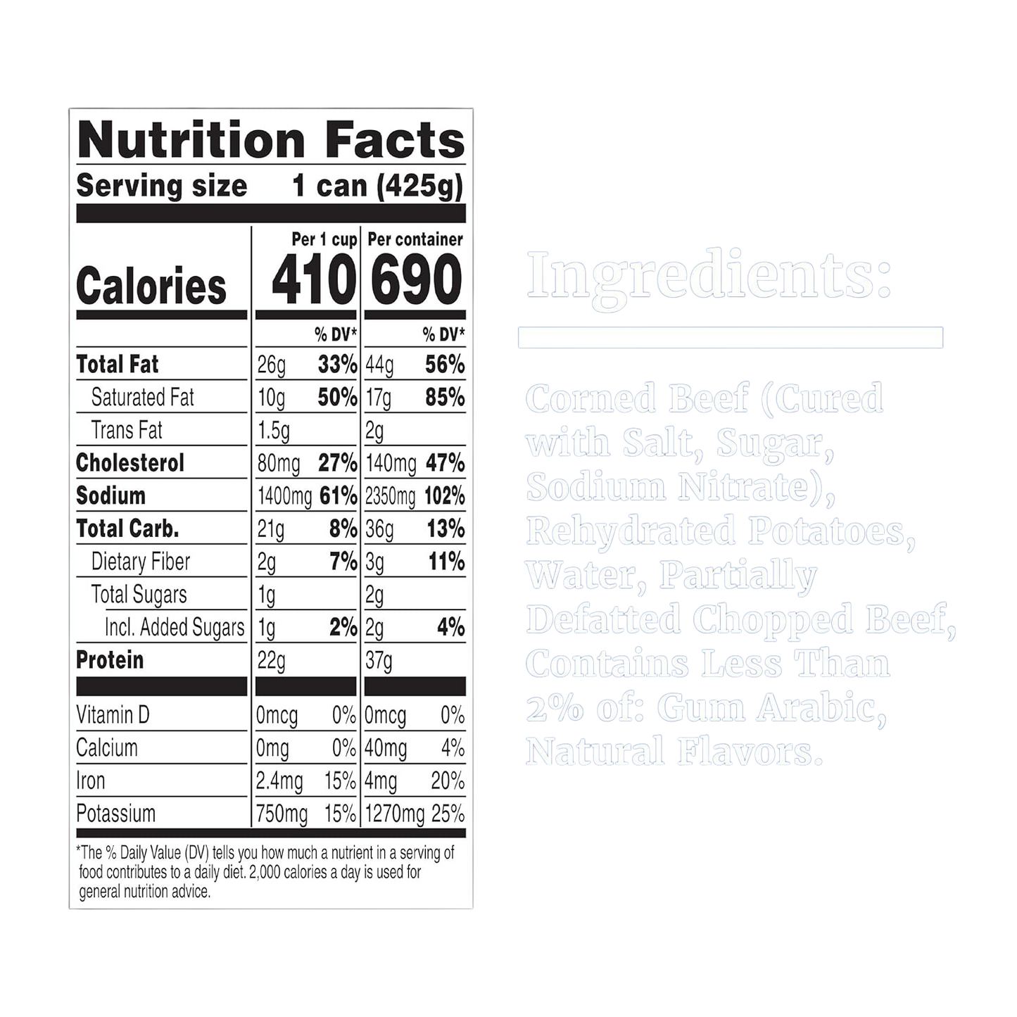 Libby's Corned Beef Hash, Canned Food, 12 - 15 OZ Cans