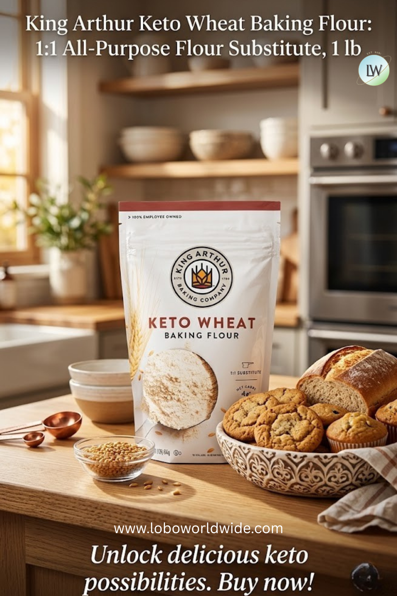 King Arthur, Keto Wheat Baking Flour, 1 lb.